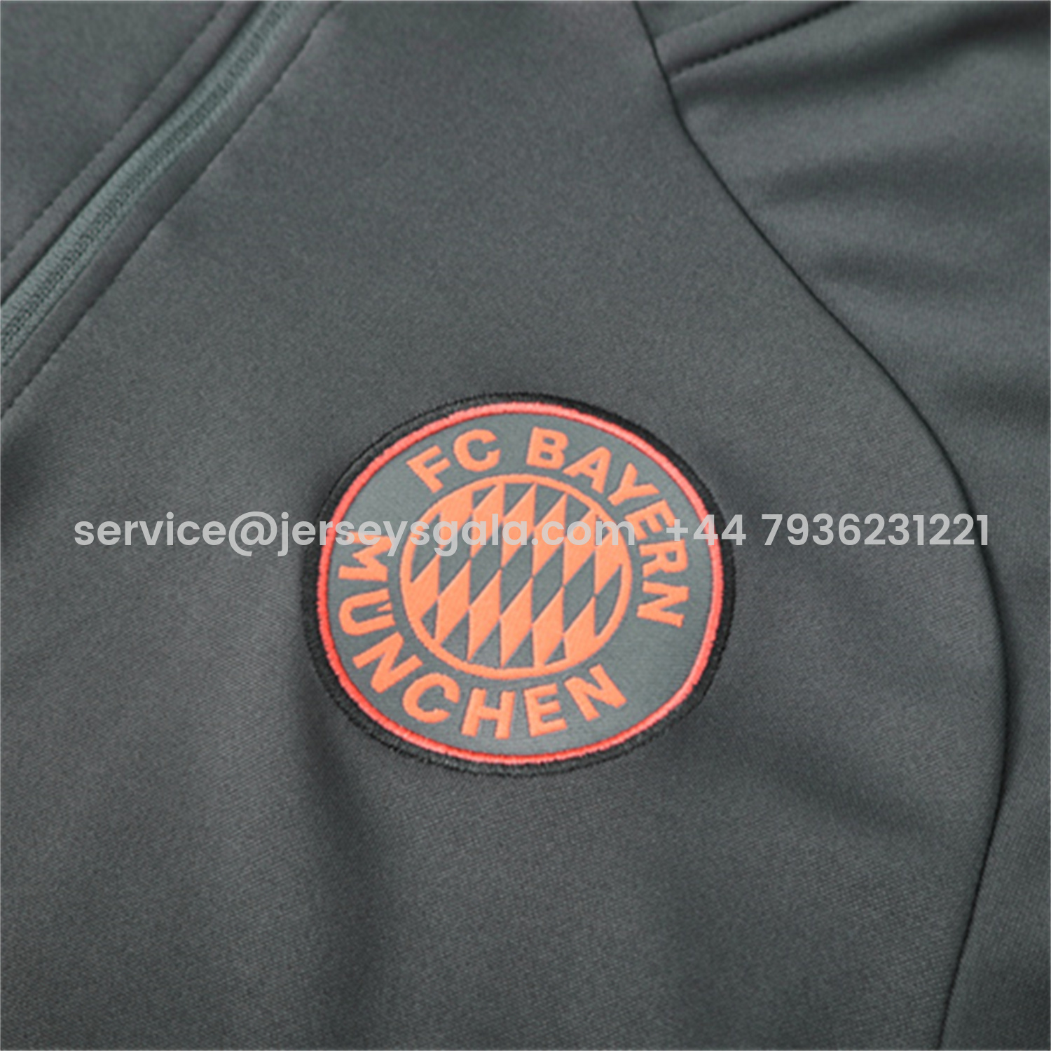 JerseysGala.com | Bayern Munich 25-26 Kids Long Sleeves Training Set - Dark Grey Top & Pants -Customize Name, Number and Patch | Worldwide Shipping