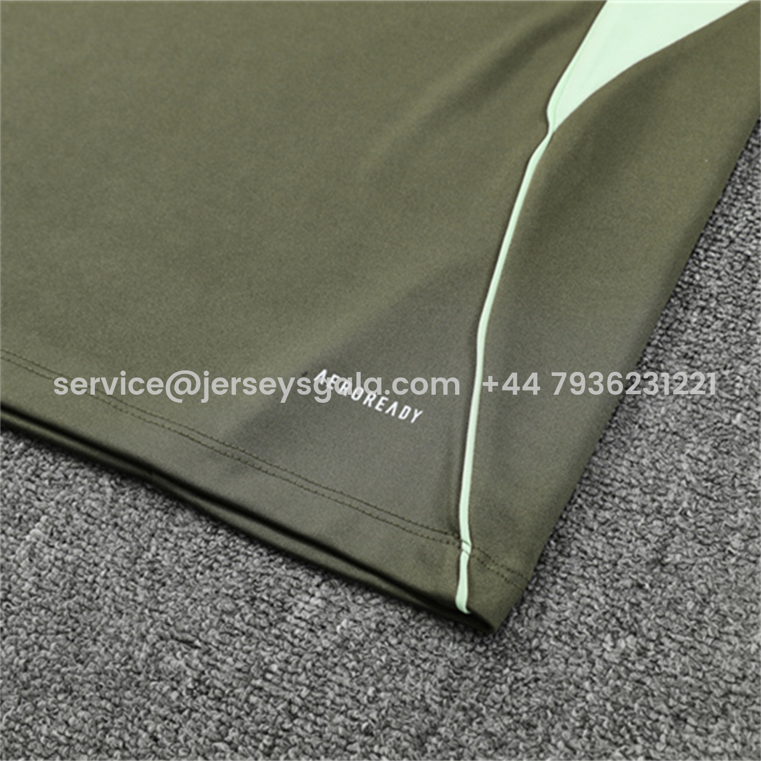 JerseysGala.com | Real Madrid 25-26 Long Sleeve Training Set - Army Green Top & Pants -Customize Name, Number and Patch | Worldwide Shipping