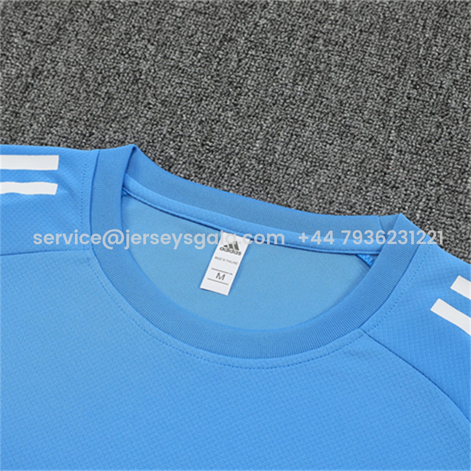 JerseysGala.com | Real Madrid 25-26 Short-Sleeve Training Set - Sky Blue Top and Sky Blue Shorts -Customize Name, Number and Patch | Worldwide Shipping