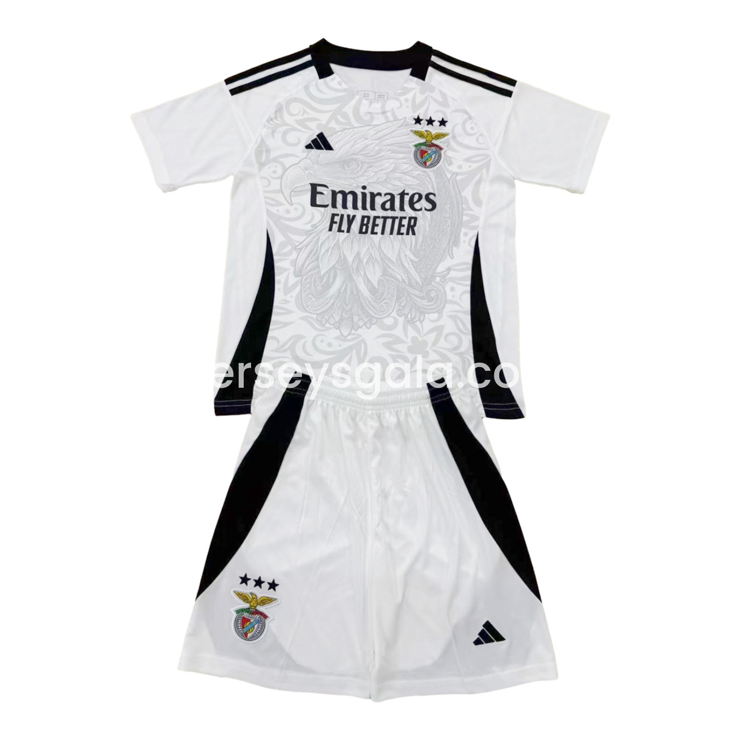 JerseysGala.com | Benfica 24-25 White Special Edition Kids Kit -Customize Name, Number and Patch | Worldwide Shipping