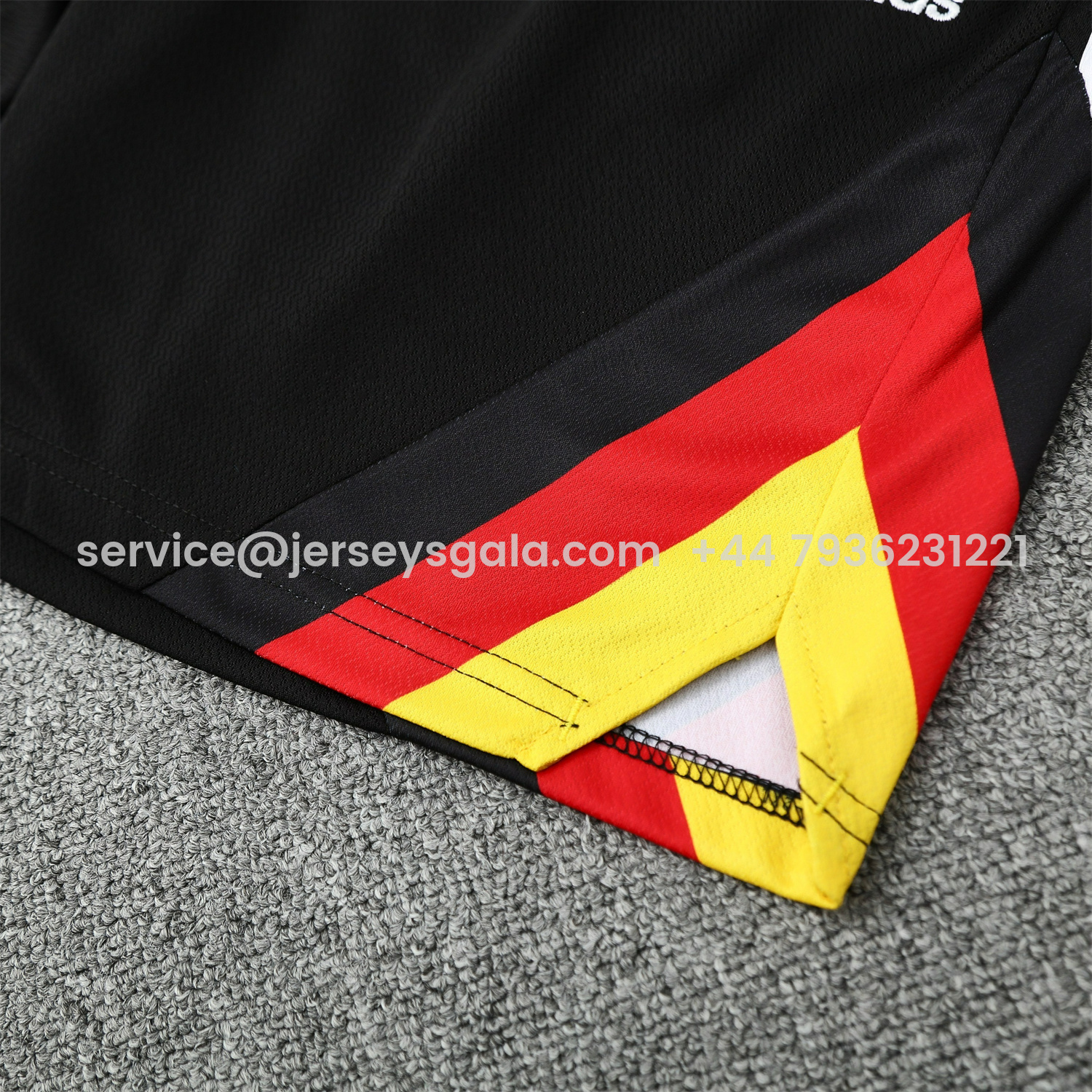 JerseysGala.com | Germany 25-26 Short-Sleeve Training Set - Black Top & Black Shorts -Customize Name, Number and Patch | Worldwide Shipping
