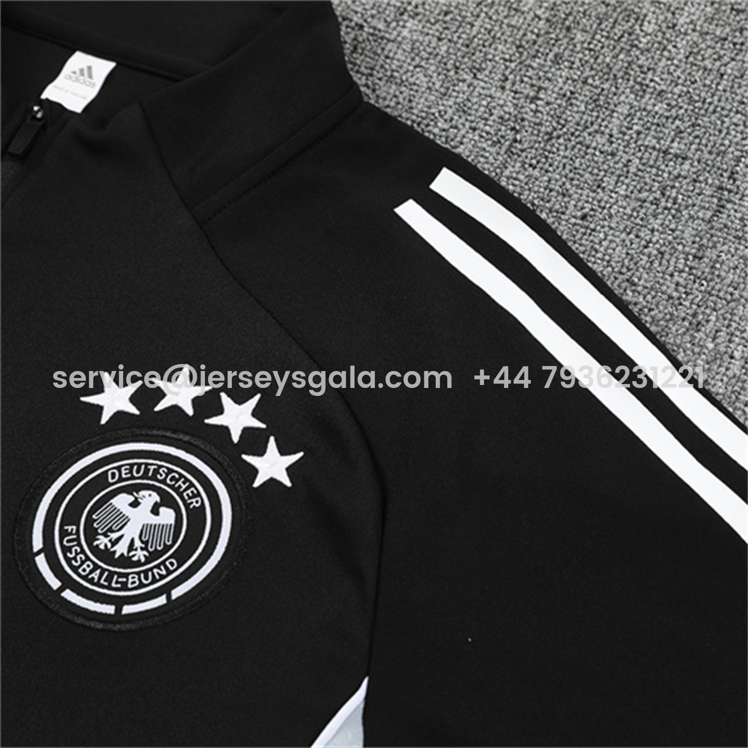 JerseysGala.com | Germany 25-26 Kids Long Sleeve Training Set - Black Top and Black Pants -Customize Name, Number and Patch | Worldwide Shipping