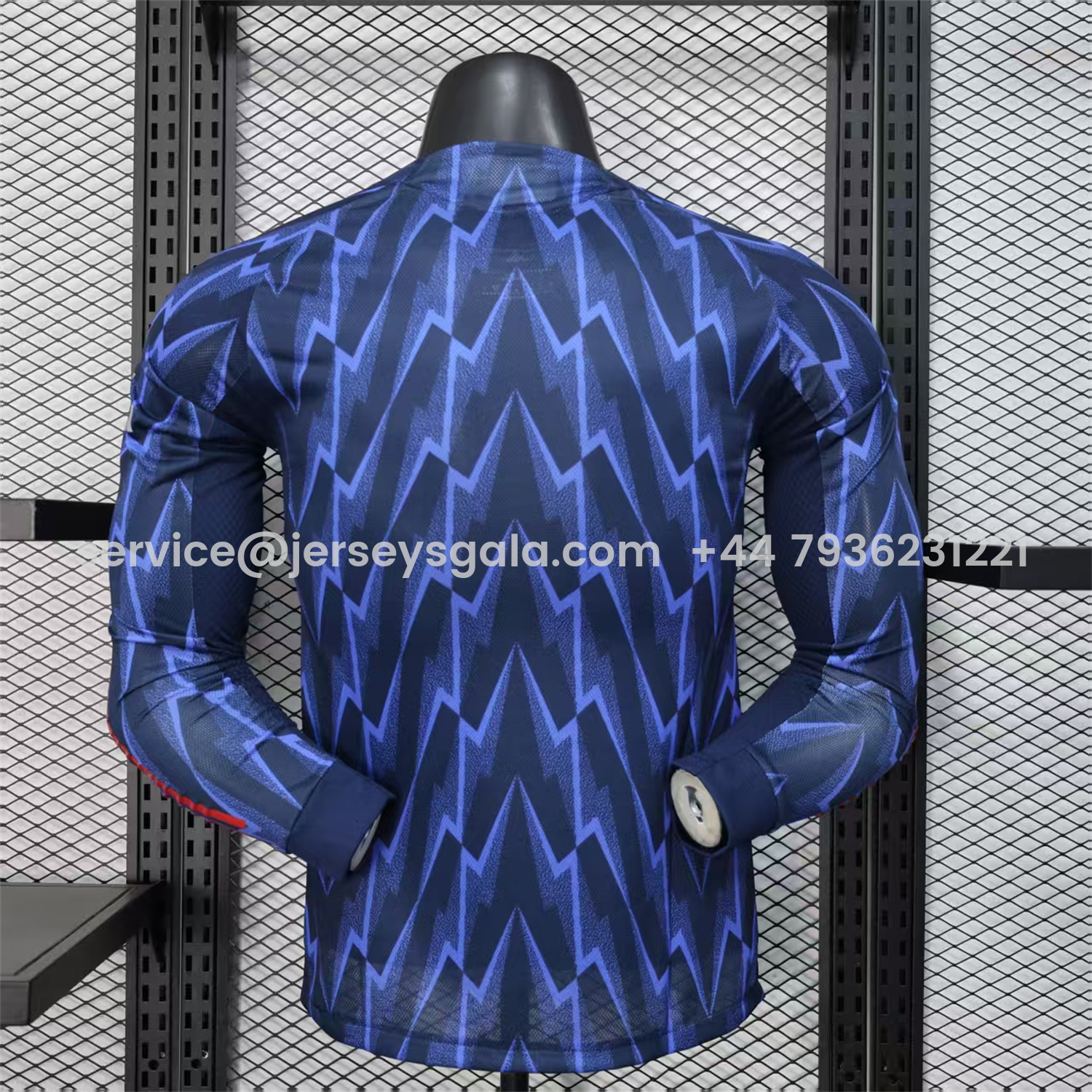 JerseysGala.com | Arsenal 25-26 Away Long Blue Jersey - Player Version -Customize Name, Number and Patch | Worldwide Shipping