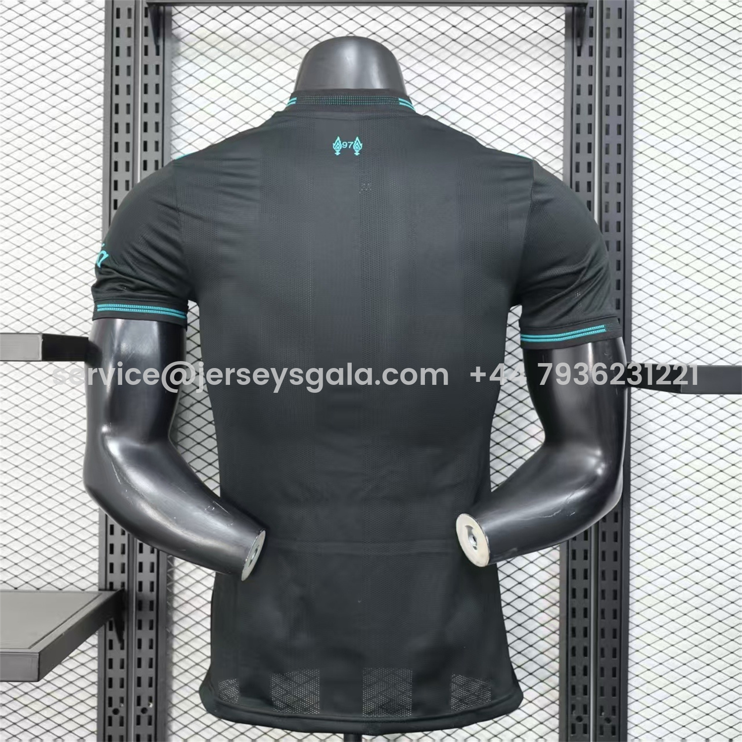 JerseysGala.com | Liver.pool 25-26 Black Special Cyan Sponsor Jersey - Player Version -Customize Name, Number and Patch | Worldwide Shipping