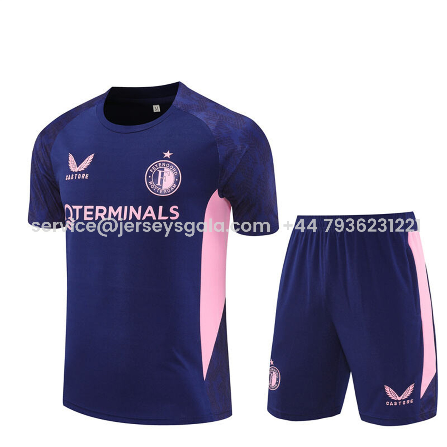 JerseysGala.com | Feyenoord 25-26 Short-Sleeve Training Set - Royal Blue Top & Royal Blue Shorts -Customize Name, Number and Patch | Worldwide Shipping