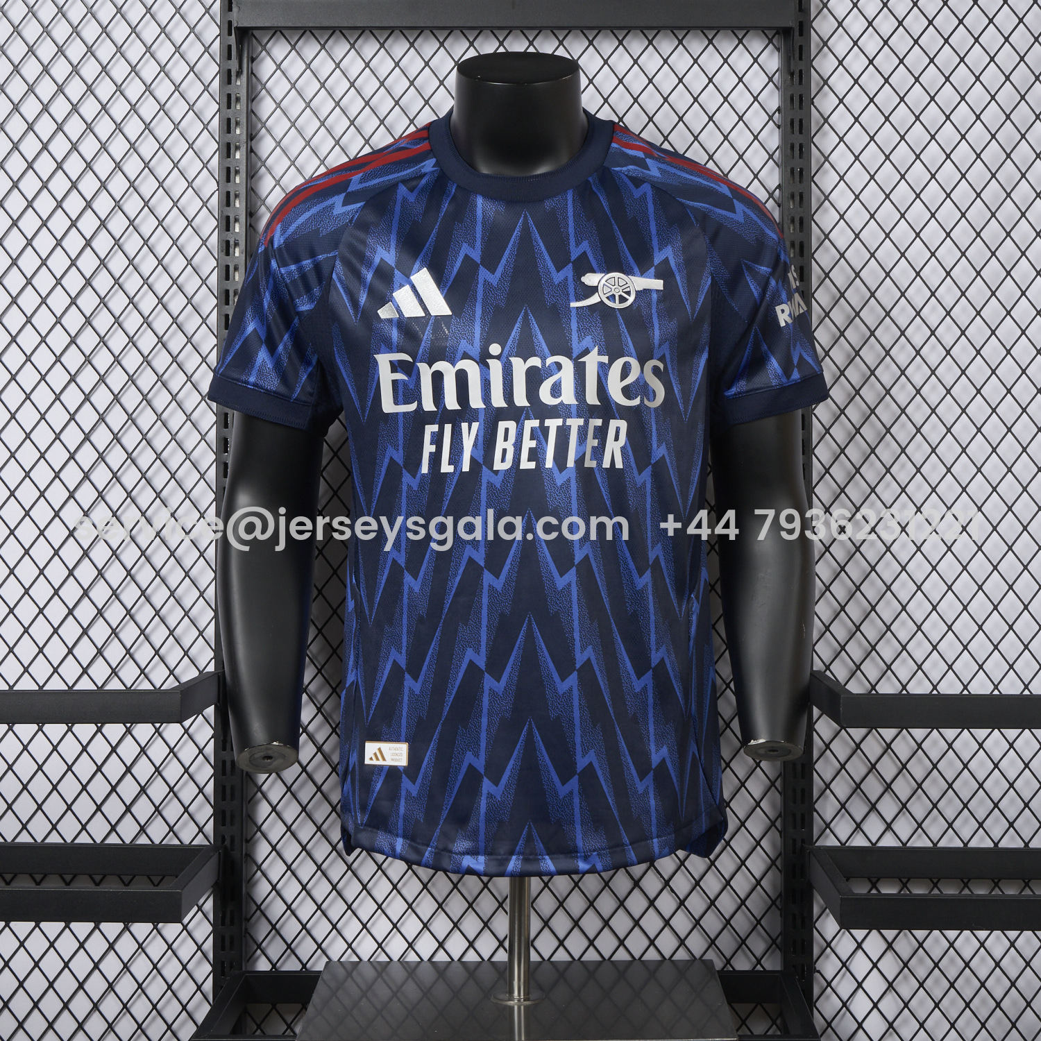 JerseysGala.com | Arsenal 25-26 Away Blue Jersey - Player Version -Customize Name, Number and Patch | Worldwide Shipping