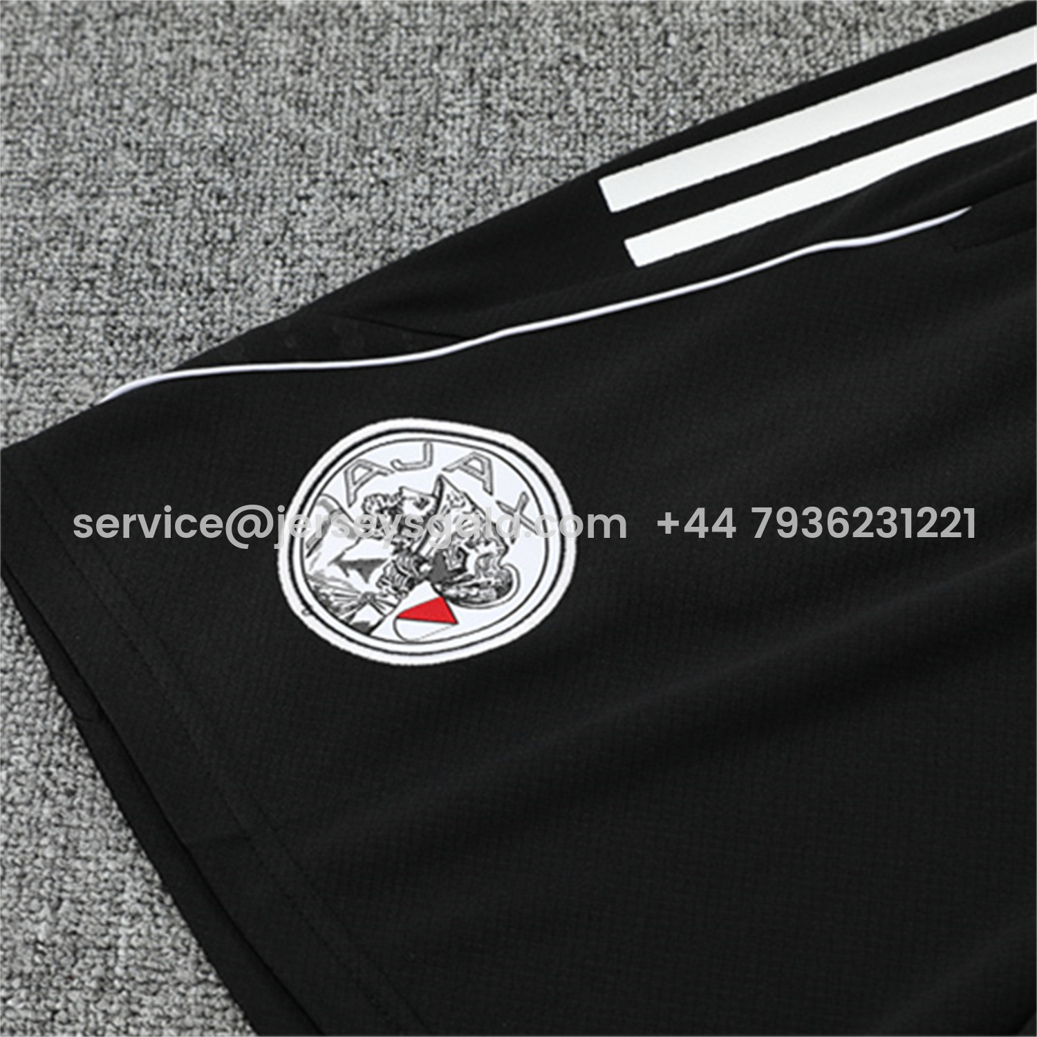 JerseysGala.com | Ajax 25-26 Short-Sleeve Training Set - Black Top and Black Shorts -Customize Name, Number and Patch | Worldwide Shipping