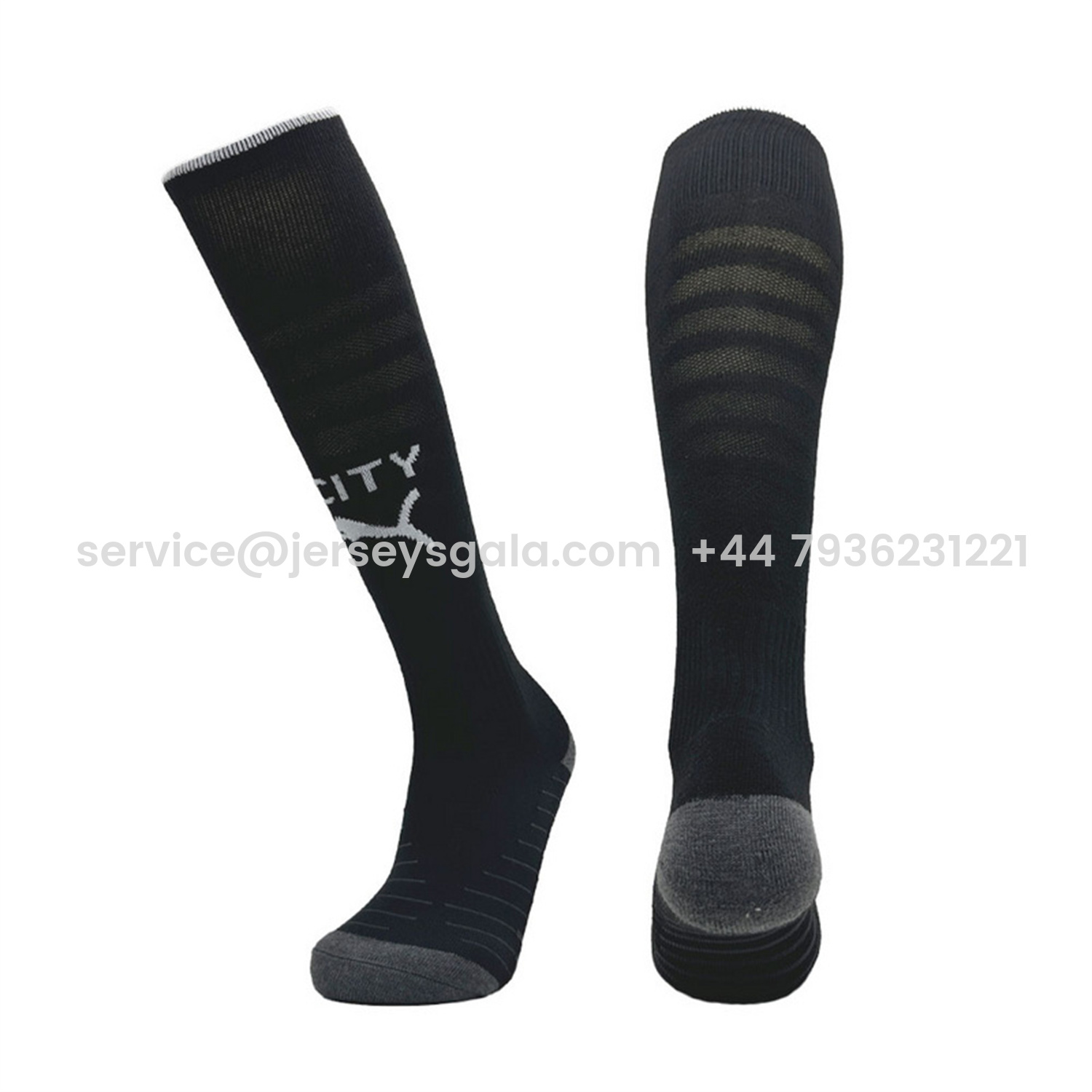 JerseysGala.com | Manchester City 25-26 Third Socks - Black -Customize Name, Number and Patch | Worldwide Shipping