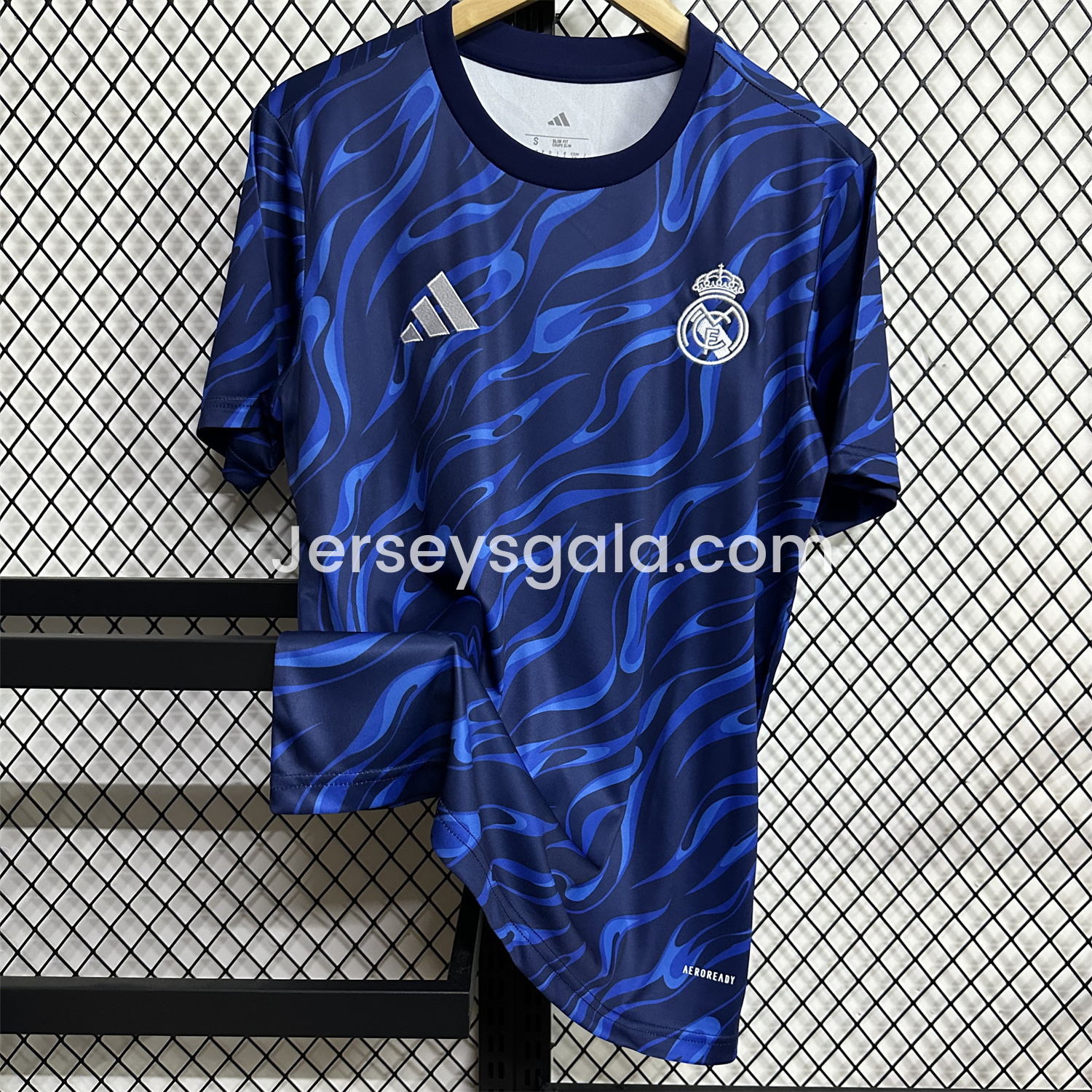 JerseysGala.com | Real Madrid 24-25 Blue Black Ripple Special Edition Jersey - Fans Version -Customize Name, Number and Patch | Worldwide Shipping