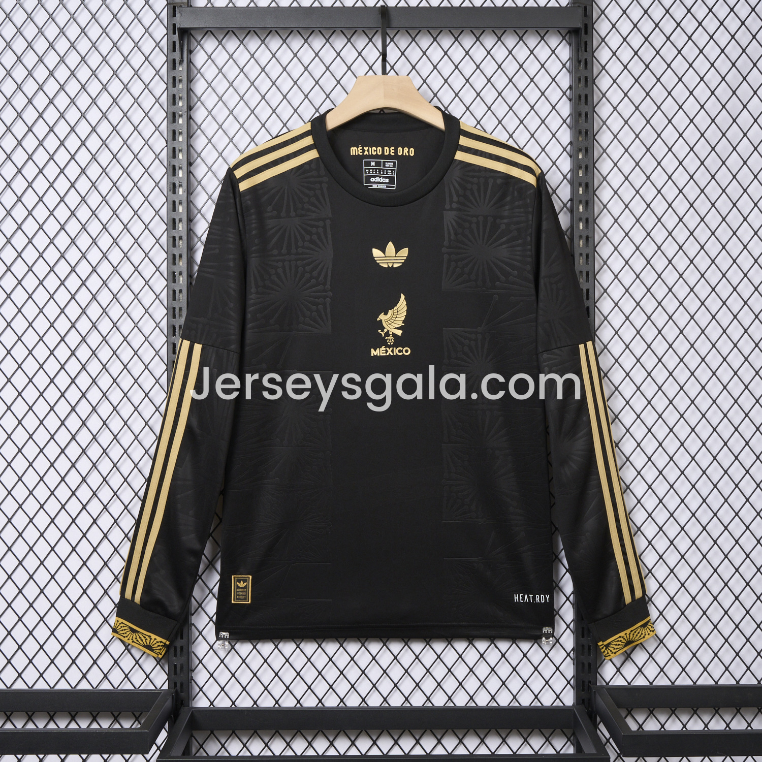 JerseysGala.com | Mexico 2025 Gold Cup Black Long Sleeves Jersey - Fans Version -Customize Name, Number and Patch | Worldwide Shipping