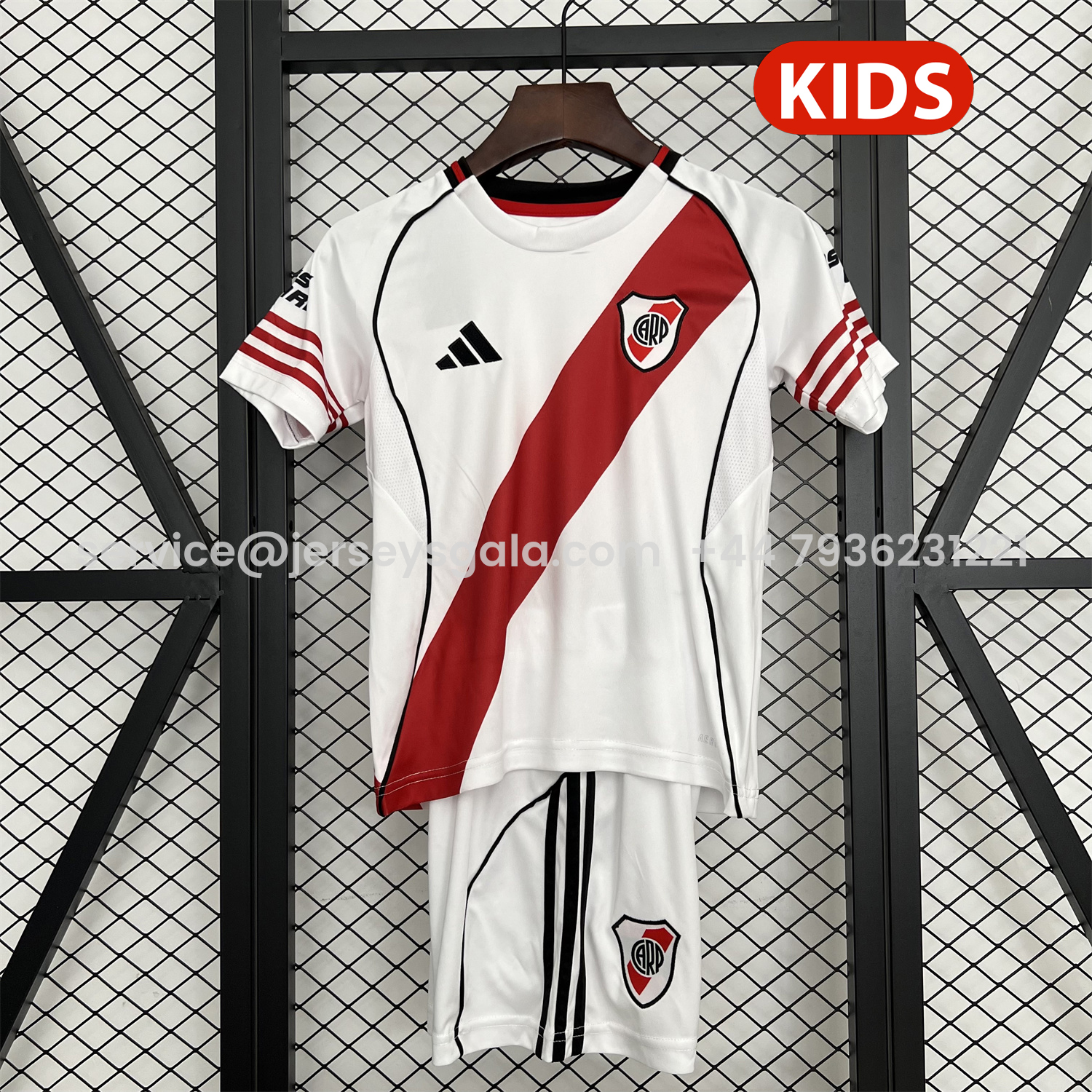 JerseysGala.com | River Plate 25-26 Home Unsponsored Kids Kit -Customize Name, Number and Patch | Worldwide Shipping