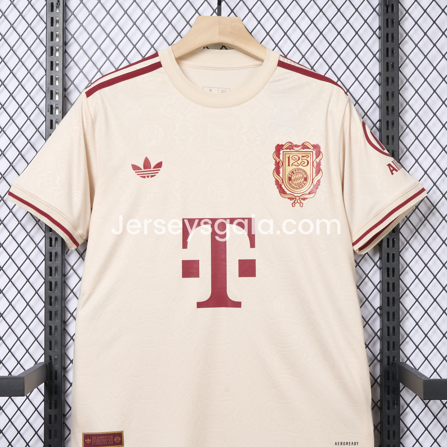 JerseysGala.com | Bayern Munich 2025 Apricot 125th Anniversary Jersey - Fans Version -Customize Name, Number and Patch | Worldwide Shipping