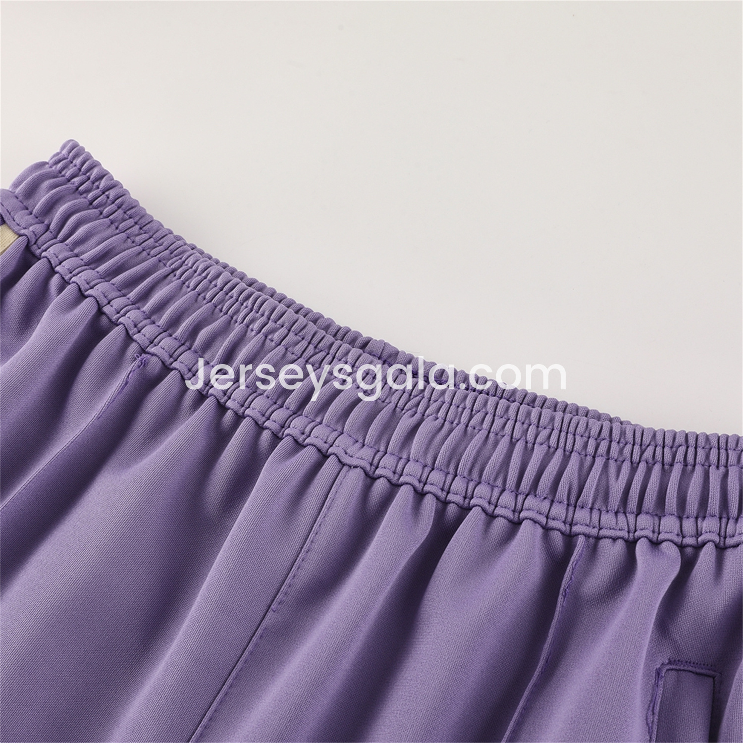JerseysGala.com | Real Madrid 24-25 Throwback Jacket Training Tracksuit - Off-white Jackets & Purple Pants -Customize Name, Number and Patch | Worldwide Shipping