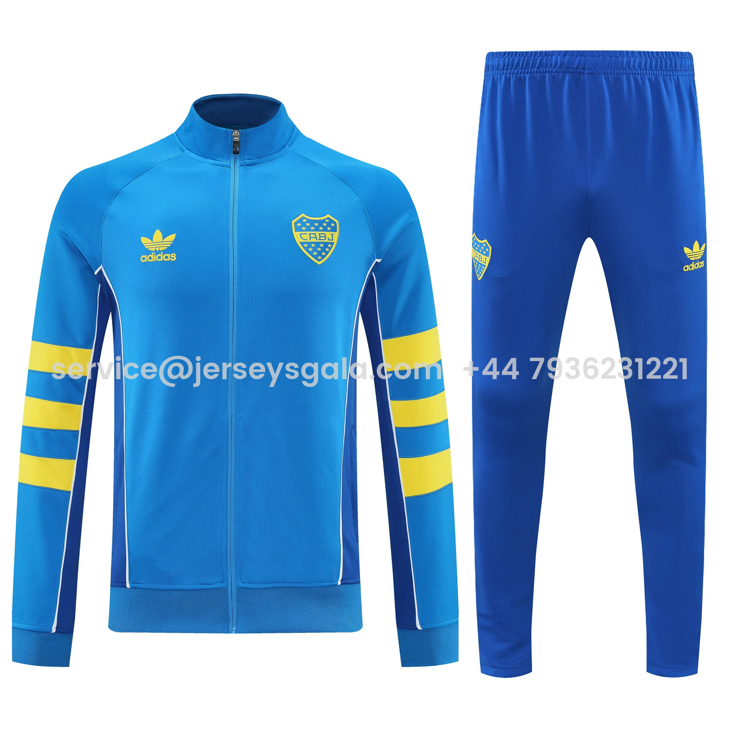 JerseysGala.com | Boca Juniors 25-26 Jacket Training Tracksuit - Light Blue Jackets & Blue Pants -Customize Name, Number and Patch | Worldwide Shipping