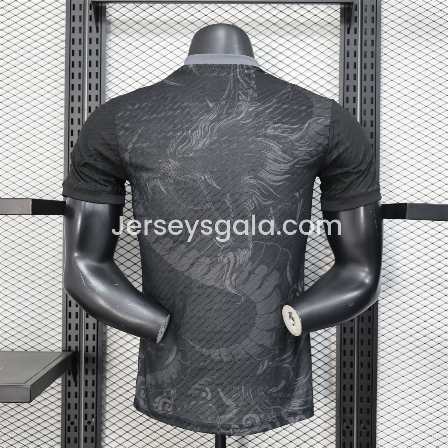 JerseysGala.com | Real Madrid 25-26 Grey Chinese Loong and Auspicious Clouds Line Drawing Black Jersey - Player Version -Customize Name, Number and Patch | Worldwide Shipping