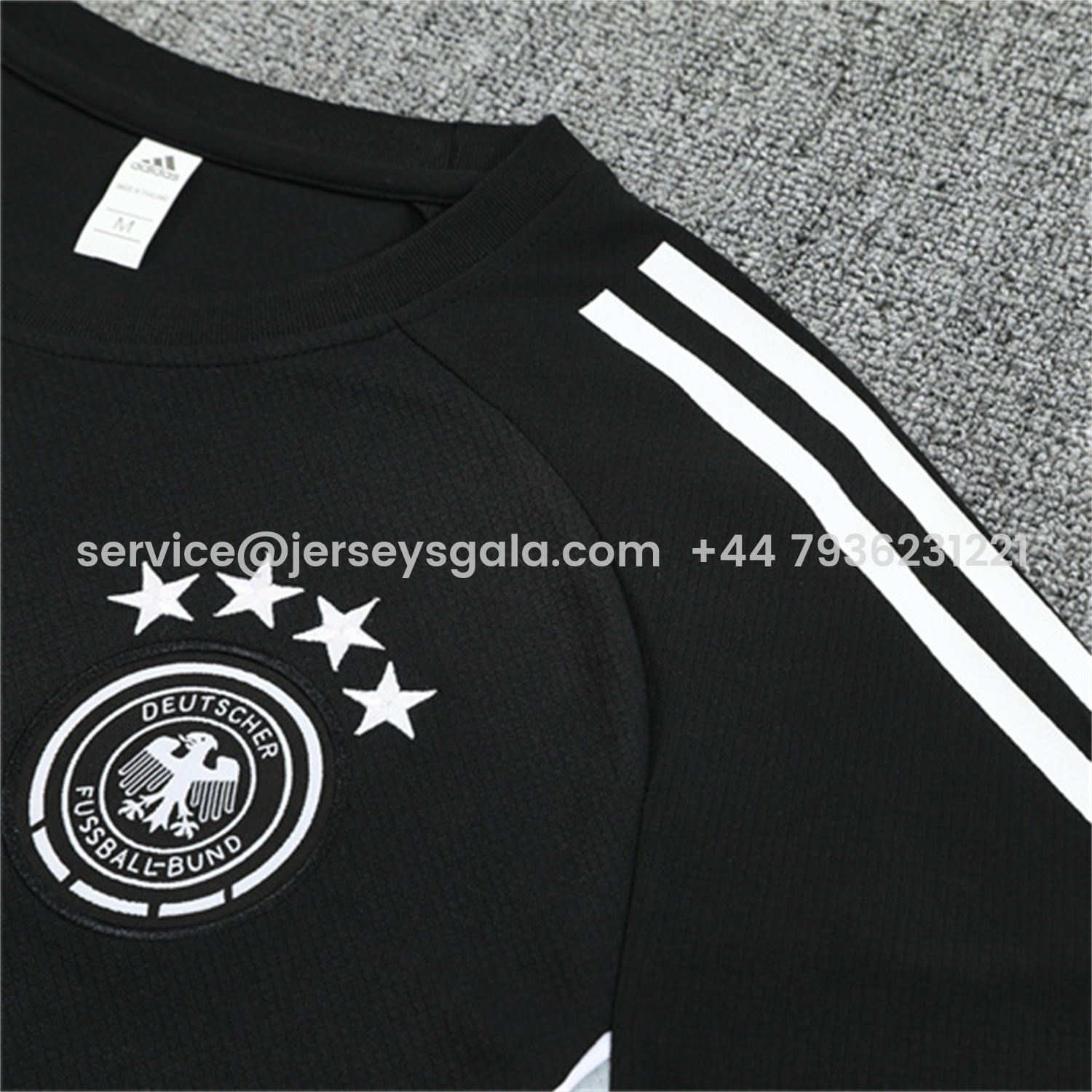 JerseysGala.com | Germany 25-26 Short-Sleeve Training Set - Black Short Sleeve & Black Shorts -Customize Name, Number and Patch | Worldwide Shipping