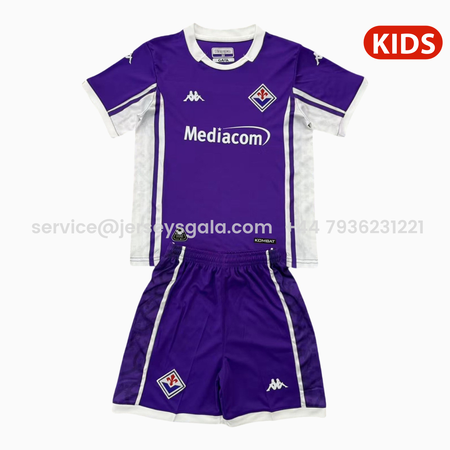 JerseysGala.com | Fiorentina 25-26 Home Kids Kit -Customize Name, Number and Patch | Worldwide Shipping