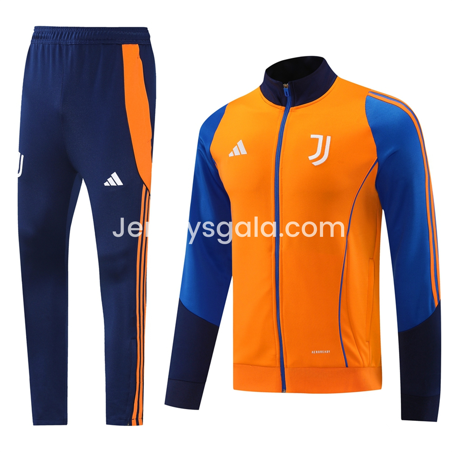 JerseysGala.com | Juventus 24-25 Jacket Training Tracksuit - Orange Jackets & Blue Pants -Customize Name, Number and Patch | Worldwide Shipping