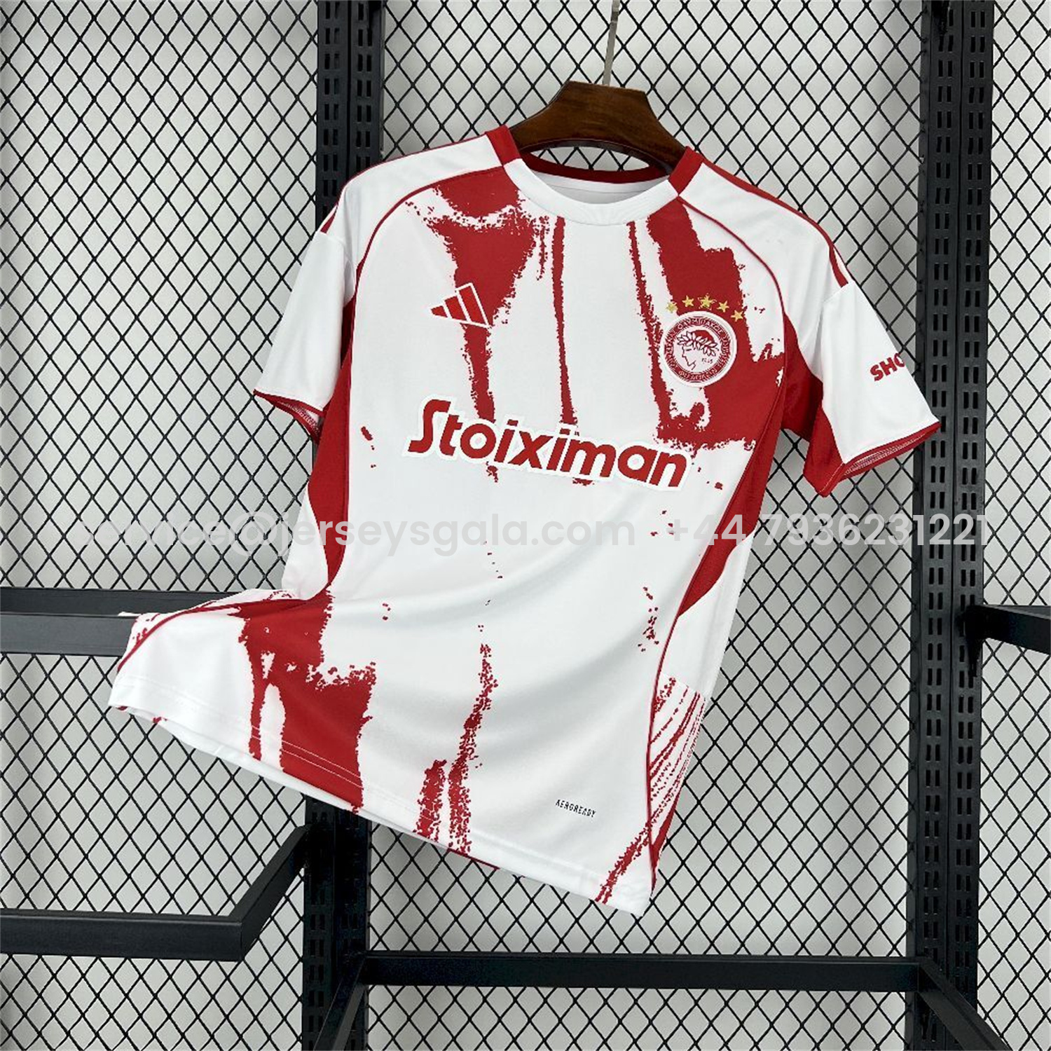 JerseysGala.com | Olympiacos 25-26 Away White Jersey - Fans Version -Customize Name, Number and Patch | Worldwide Shipping