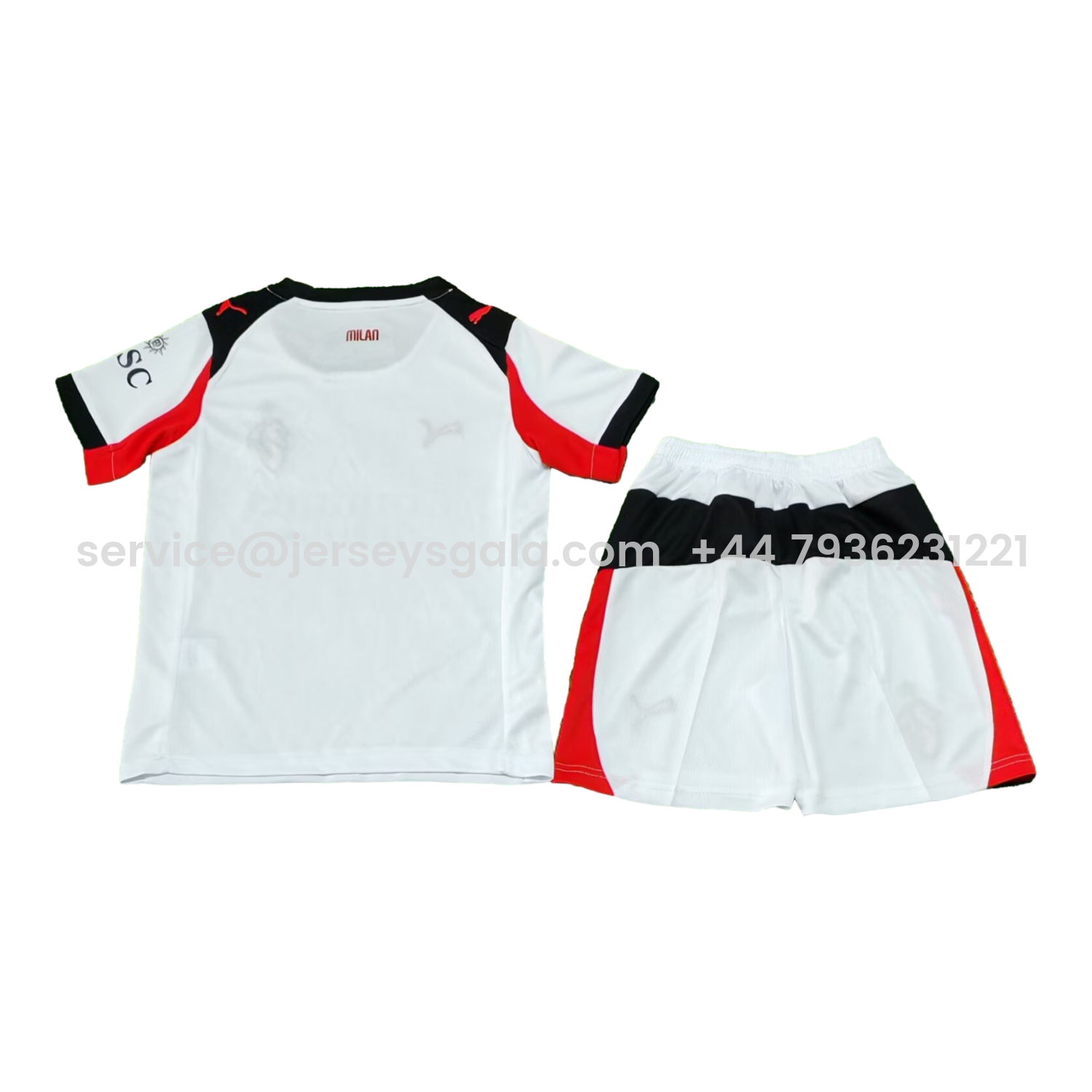 JerseysGala.com | AC Milan 25-26 Away White Kids Kit -Customize Name, Number and Patch | Worldwide Shipping