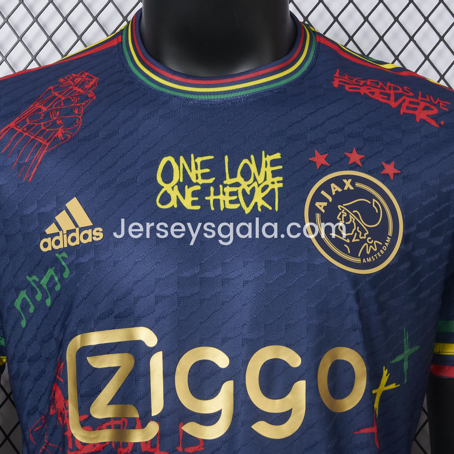 JerseysGala.com | Ajax x B-O-B Marly 2025-26 40th Blue Special Edition Jersey - Player Version -Customize Name, Number and Patch | Worldwide Shipping