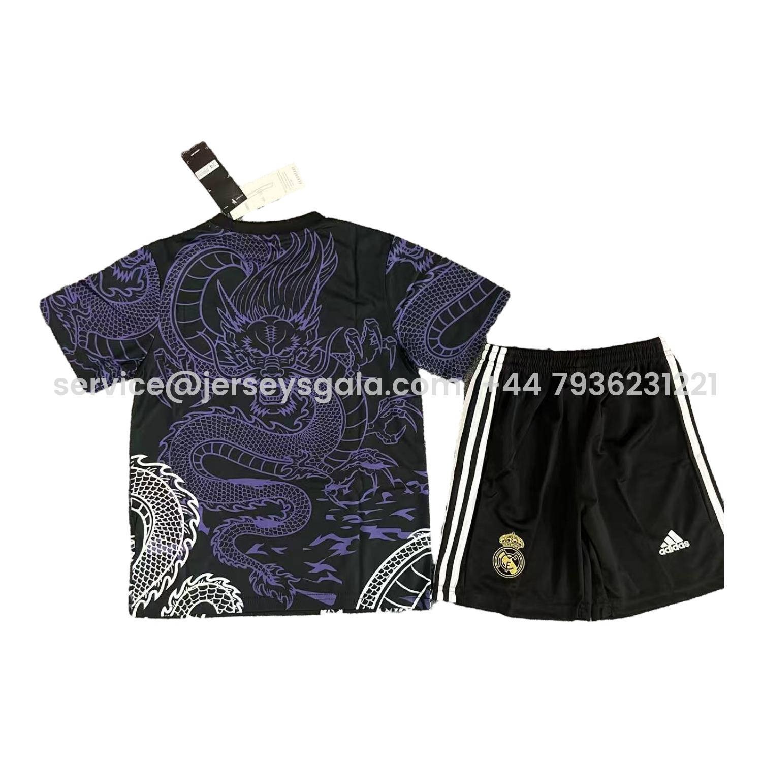 JerseysGala.com | Real Madrid 25-26 White And Purple Dragon Black Special Kids Kit -Customize Name, Number and Patch | Worldwide Shipping
