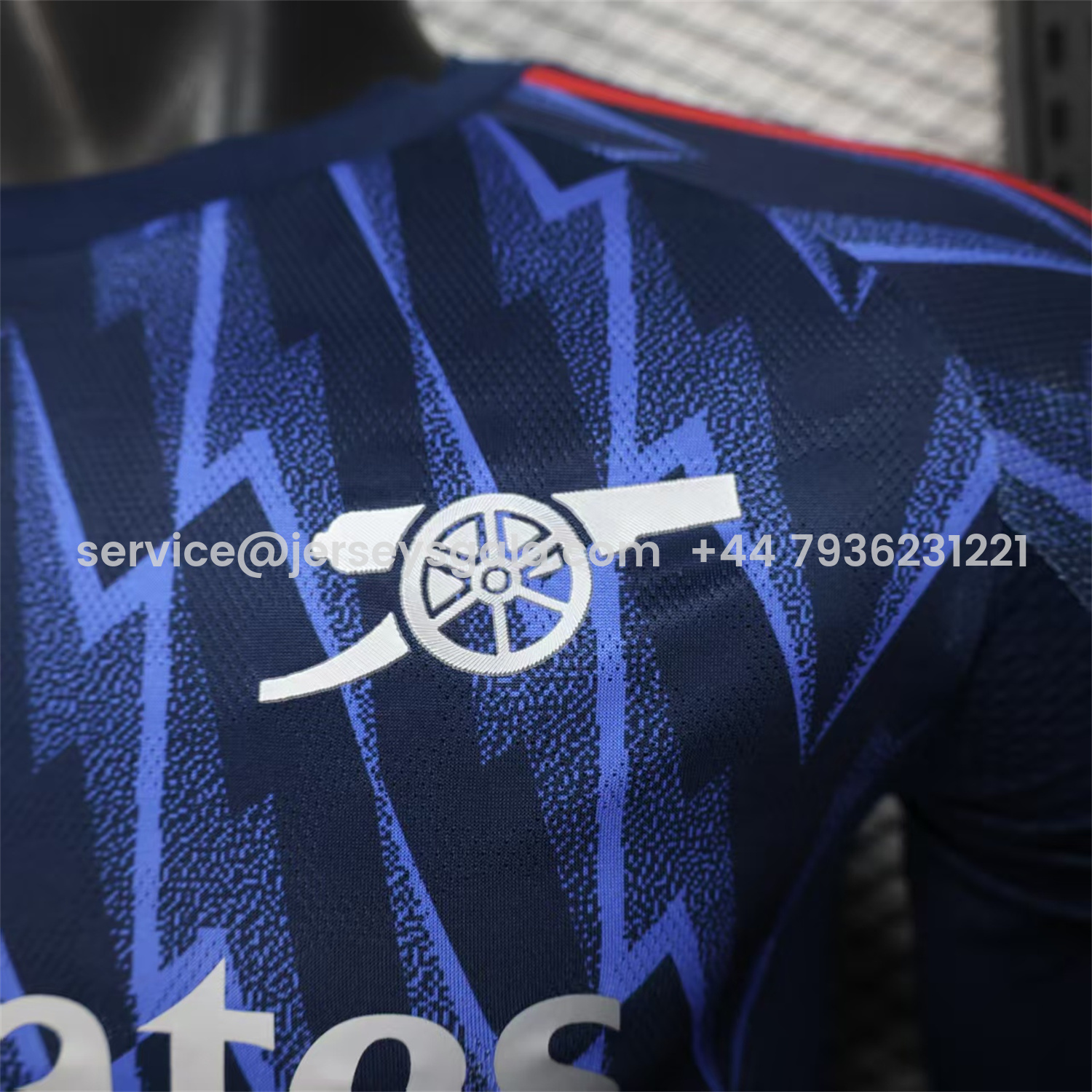 JerseysGala.com | Arsenal 25-26 Away Long Blue Jersey - Player Version -Customize Name, Number and Patch | Worldwide Shipping