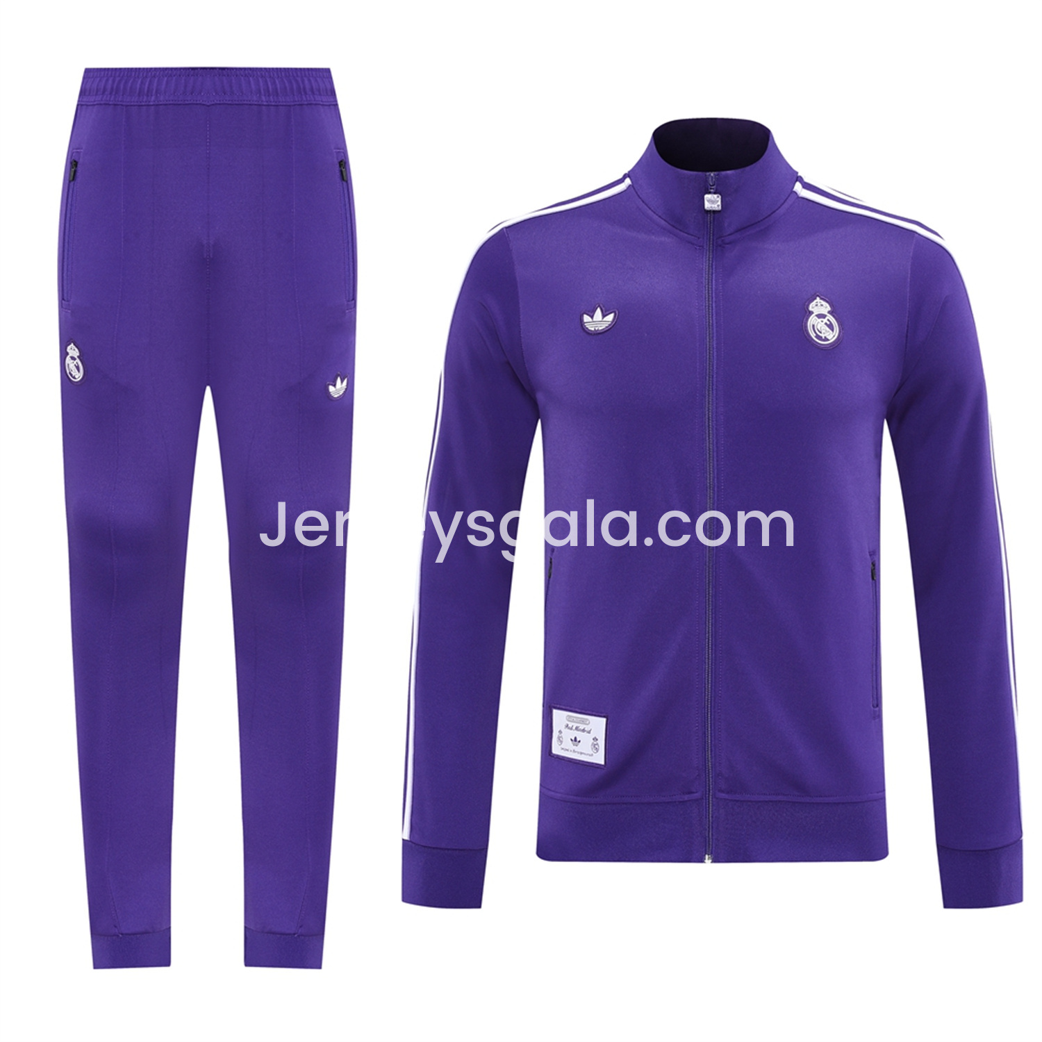 JerseysGala.com | Real Madrid 25-26 Purple Terrace Icon Jacket Training Tracksuit - Purple Jackets & Pants -Customize Name, Number and Patch | Worldwide Shipping