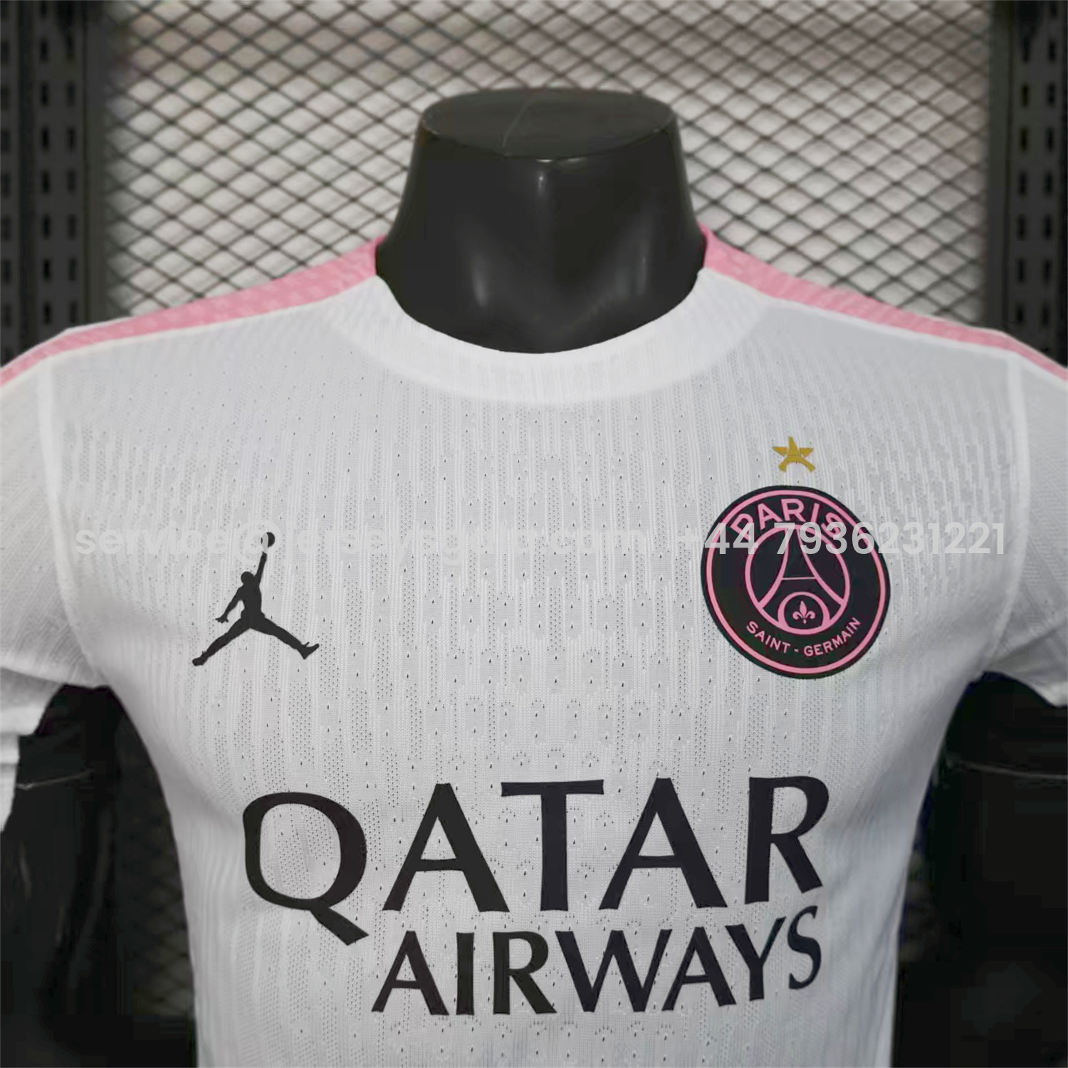 JerseysGala.com | Paris Saint-Germain PSG 25-26 White Pre-Match Training Jersey - Player Version -Customize Name, Number and Patch | Worldwide Shipping