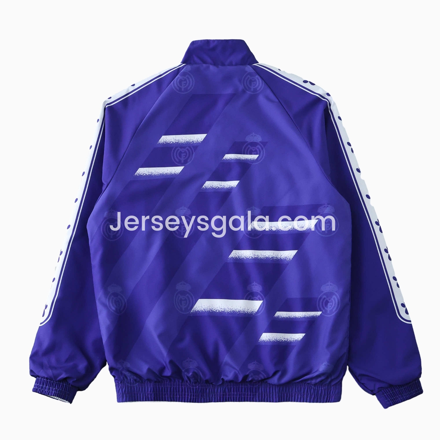 JerseysGala.com | Retro Real Madrid 1995-96 Home & Away Double Sided Reversible Windbreaker - White & Purple -Customize Name, Number and Patch | Worldwide Shipping