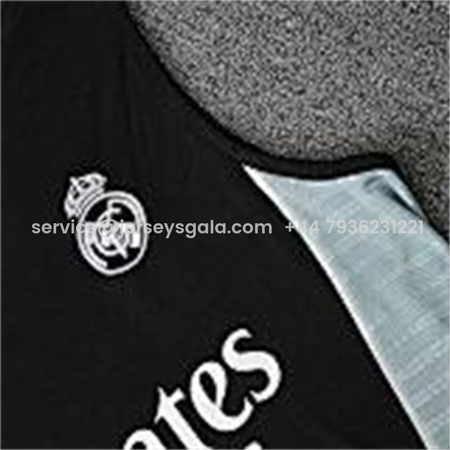 JerseysGala.com | Real Madrid 25-26 Vest Training Set - Black And Light Grey Vest & Black Shorts -Customize Name, Number and Patch | Worldwide Shipping