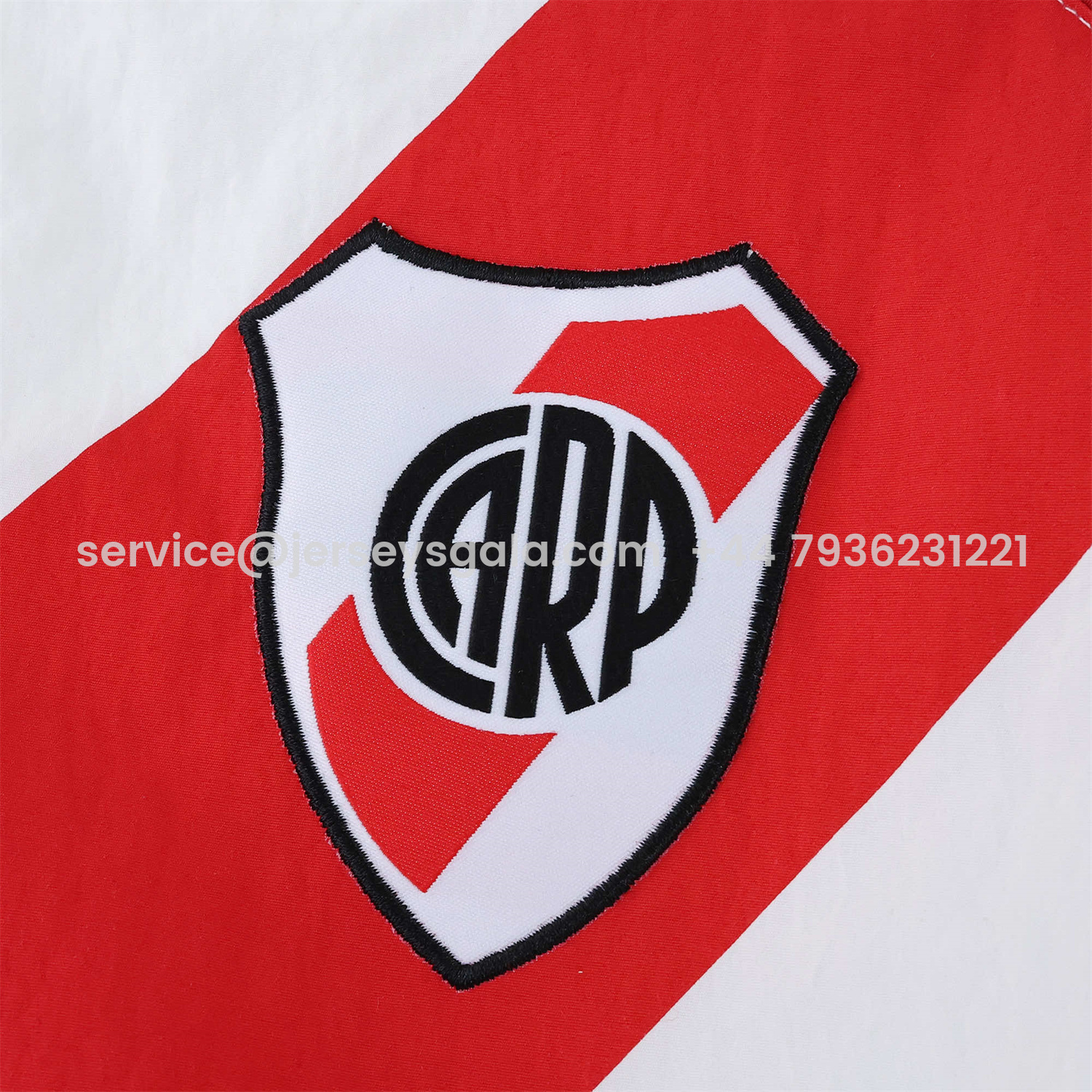 JerseysGala.com | River Plate 25-26 Throwback Windbreaker Jacket - White -Customize Name, Number and Patch | Worldwide Shipping