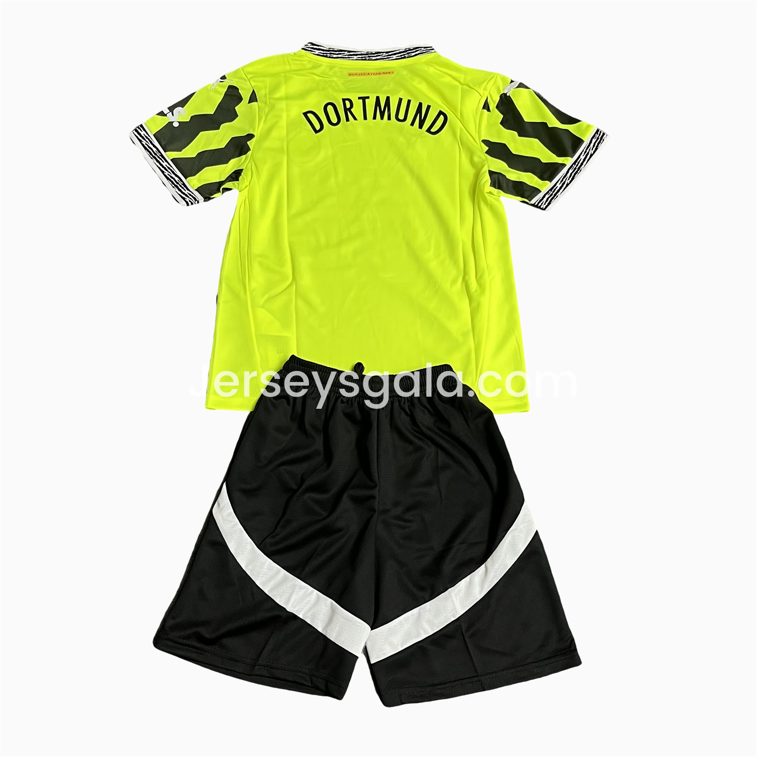 JerseysGala.com | Dortmund 24-25 Yellow Alert Special Edition Kids Kit with Black Shorts -Customize Name, Number and Patch | Worldwide Shipping