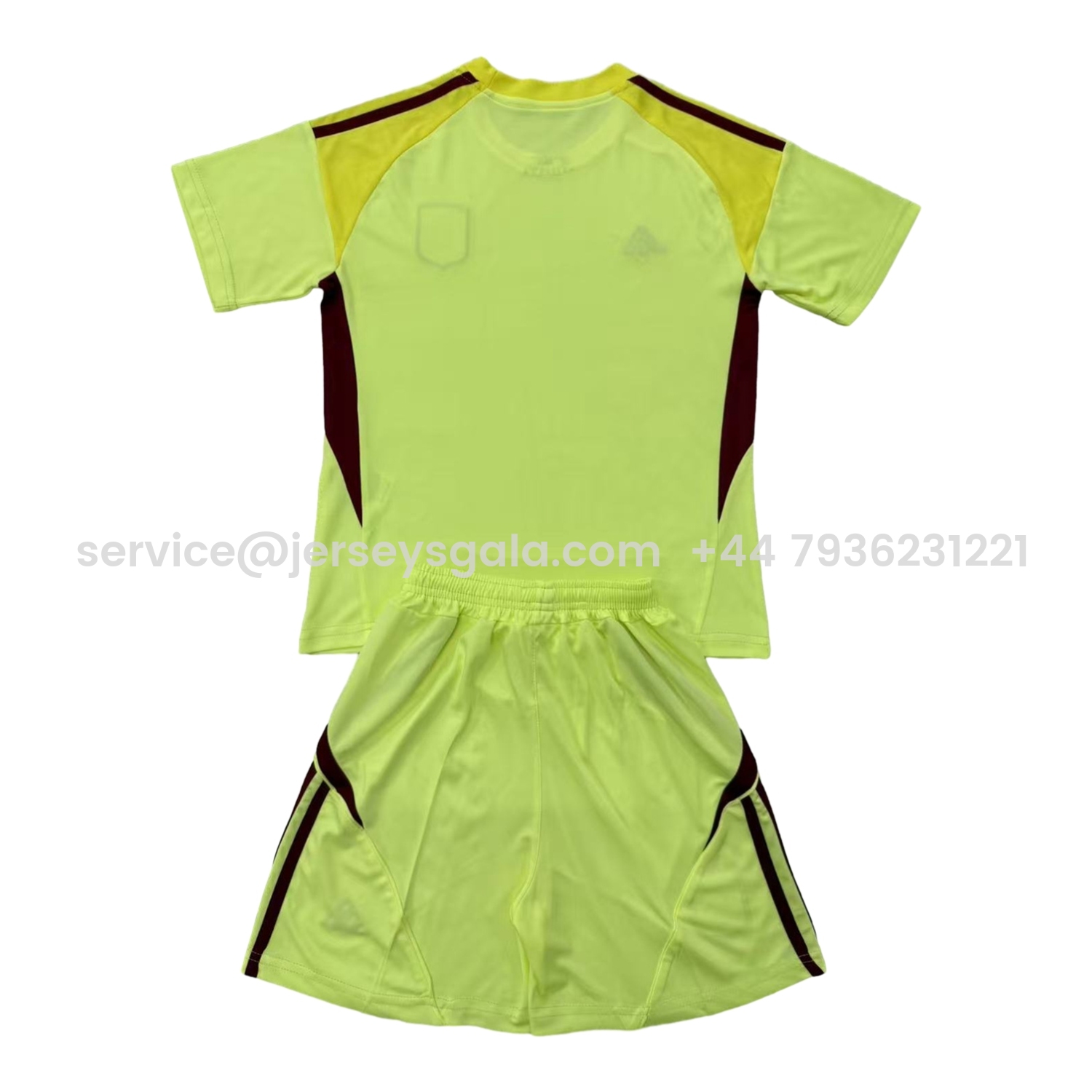 JerseysGala.com | Aston Villa 25-26 Yellow Unsponsored Goalkeeper Kids Kit -Customize Name, Number and Patch | Worldwide Shipping