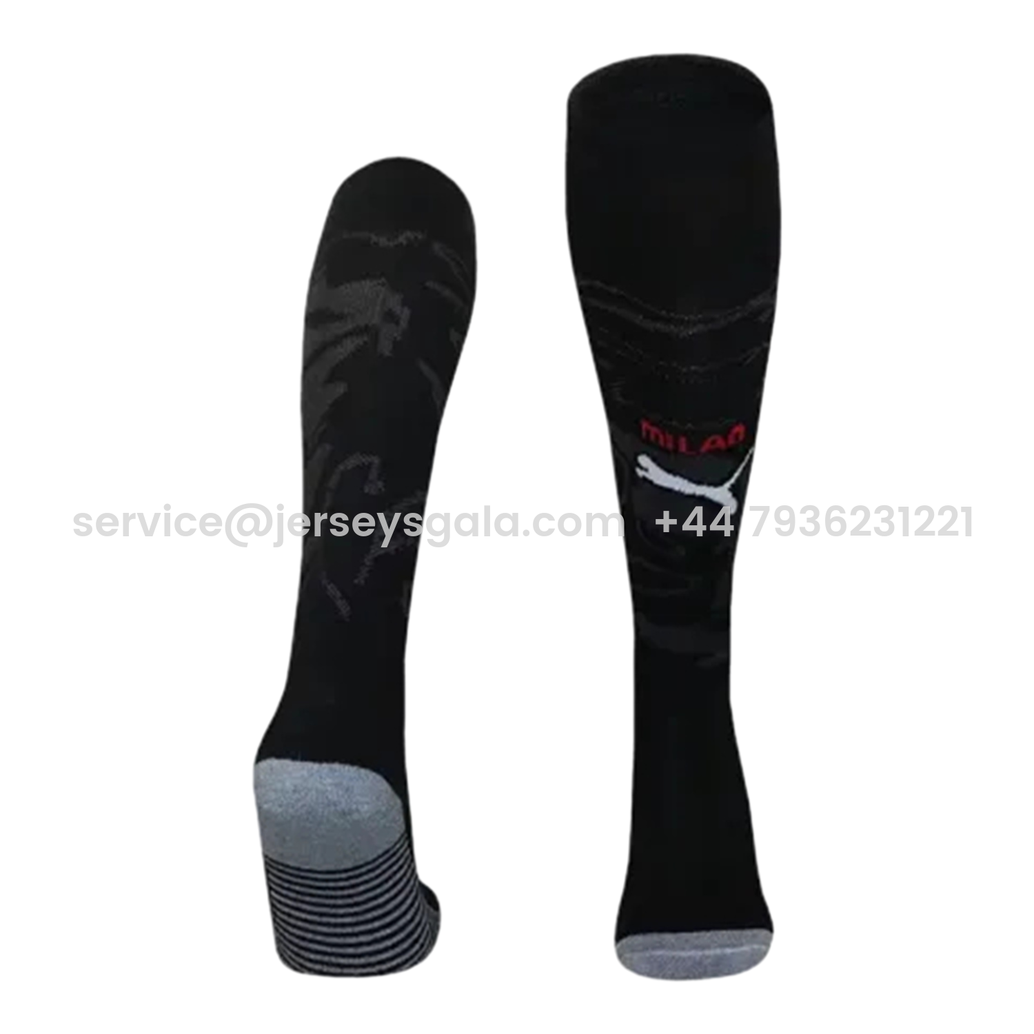 JerseysGala.com | AC Milan 25-26 Home Socks - Black -Customize Name, Number and Patch | Worldwide Shipping