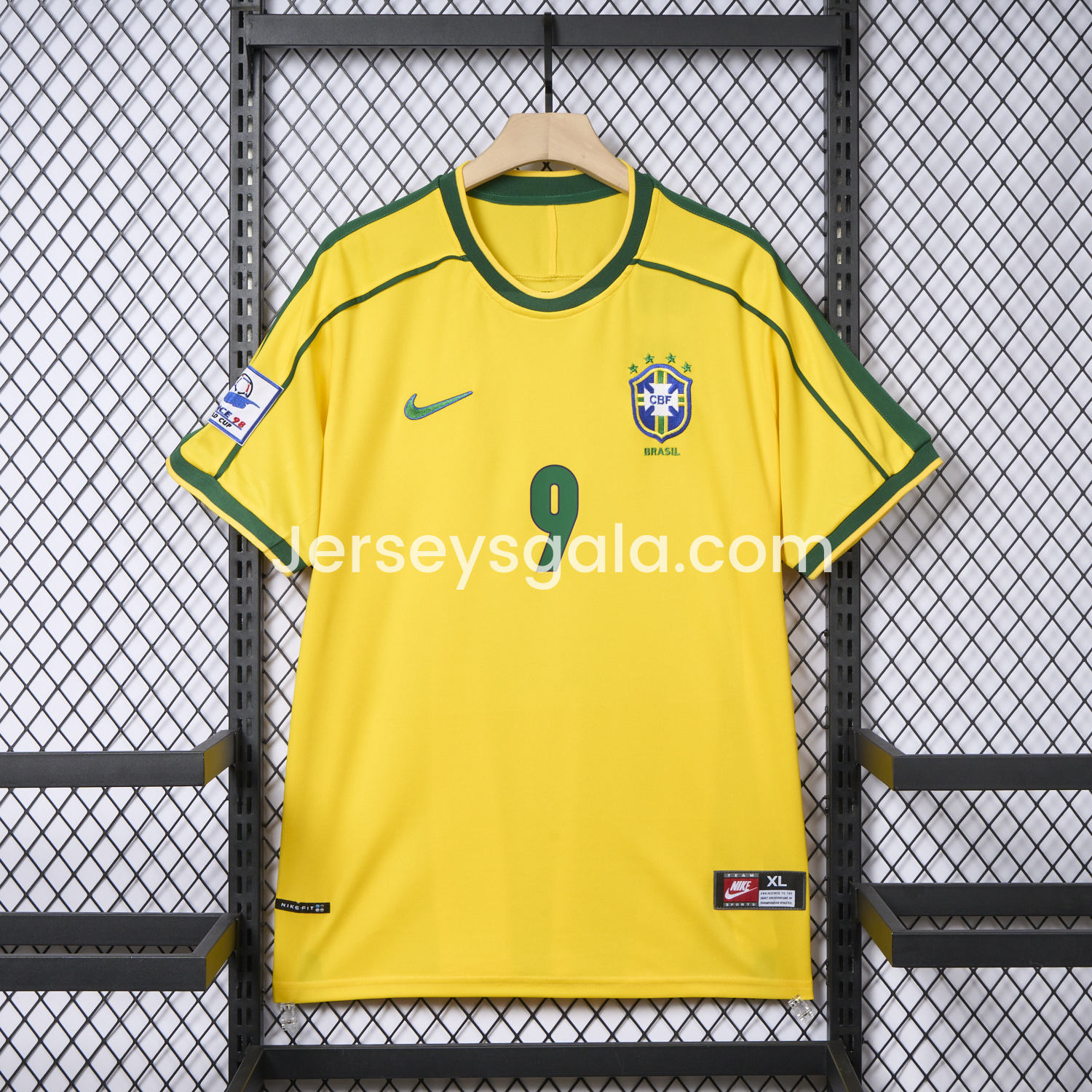 JerseysGala.com | Retro Brazil 1998 Home Jersey -Customize Name, Number and Patch | Worldwide Shipping