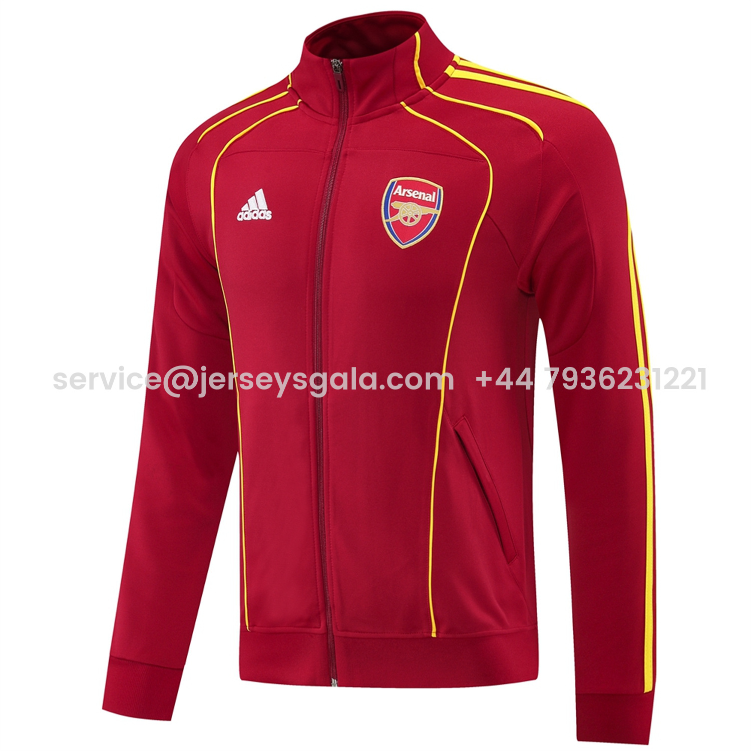 JerseysGala.com | Arsenal 25-26 Jacket Training Tracksuit - Red Jackets & Black Pants -Customize Name, Number and Patch | Worldwide Shipping