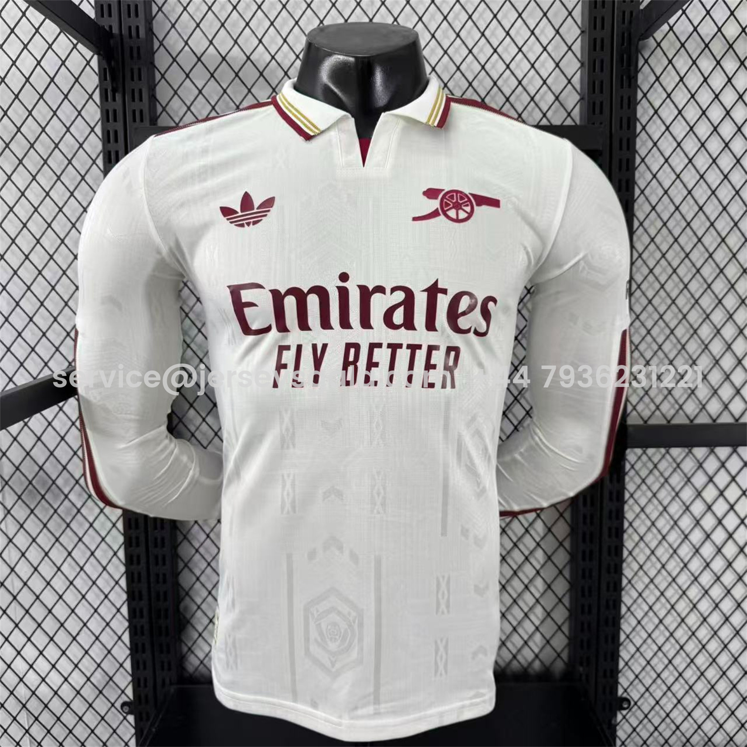 JerseysGala.com | Arsenal 25-26 Third White Long Sleeves Jersey - Player Version -Customize Name, Number and Patch | Worldwide Shipping