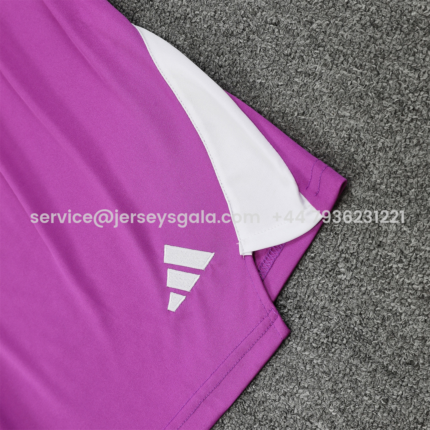 JerseysGala.com | Real Madrid 25-26 Longt-Sleeve Training Set - Purple Top & Purple Shorts -Customize Name, Number and Patch | Worldwide Shipping