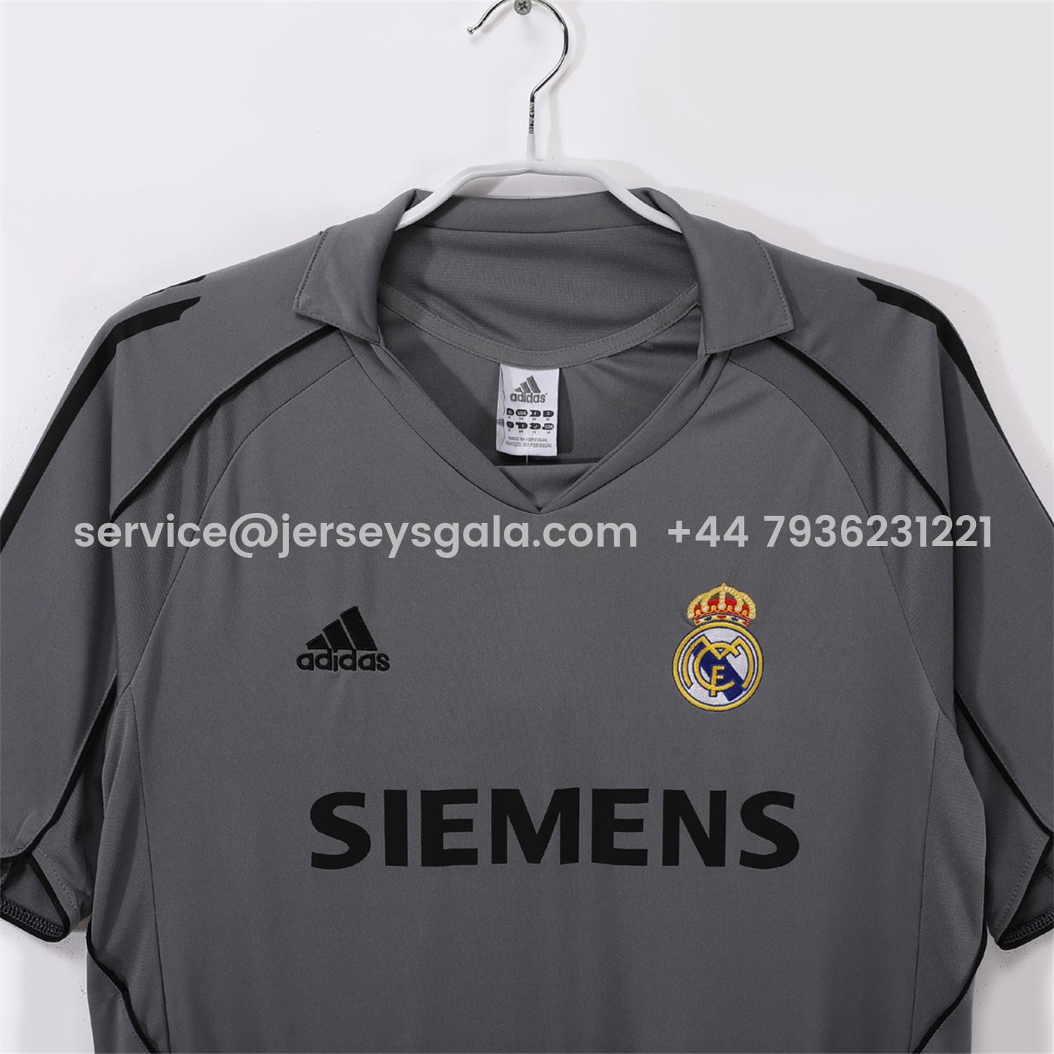 JerseysGala.com | Retro Real Madrid 04-05 Third Grey Jersey -Customize Name, Number and Patch | Worldwide Shipping