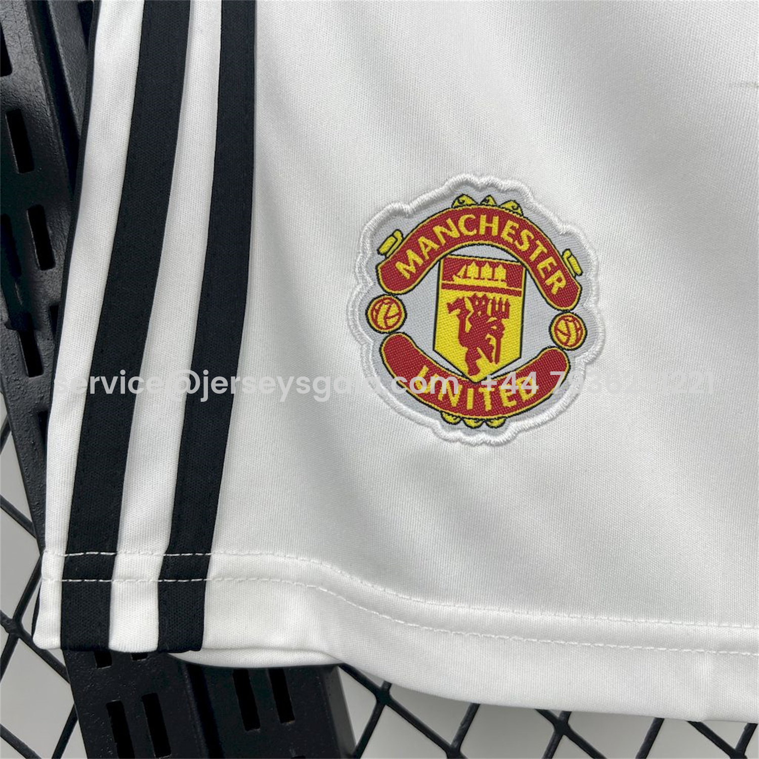 JerseysGala.com | Manchester United 25-26 Home White Shorts - Fans Version -Customize Name, Number and Patch | Worldwide Shipping