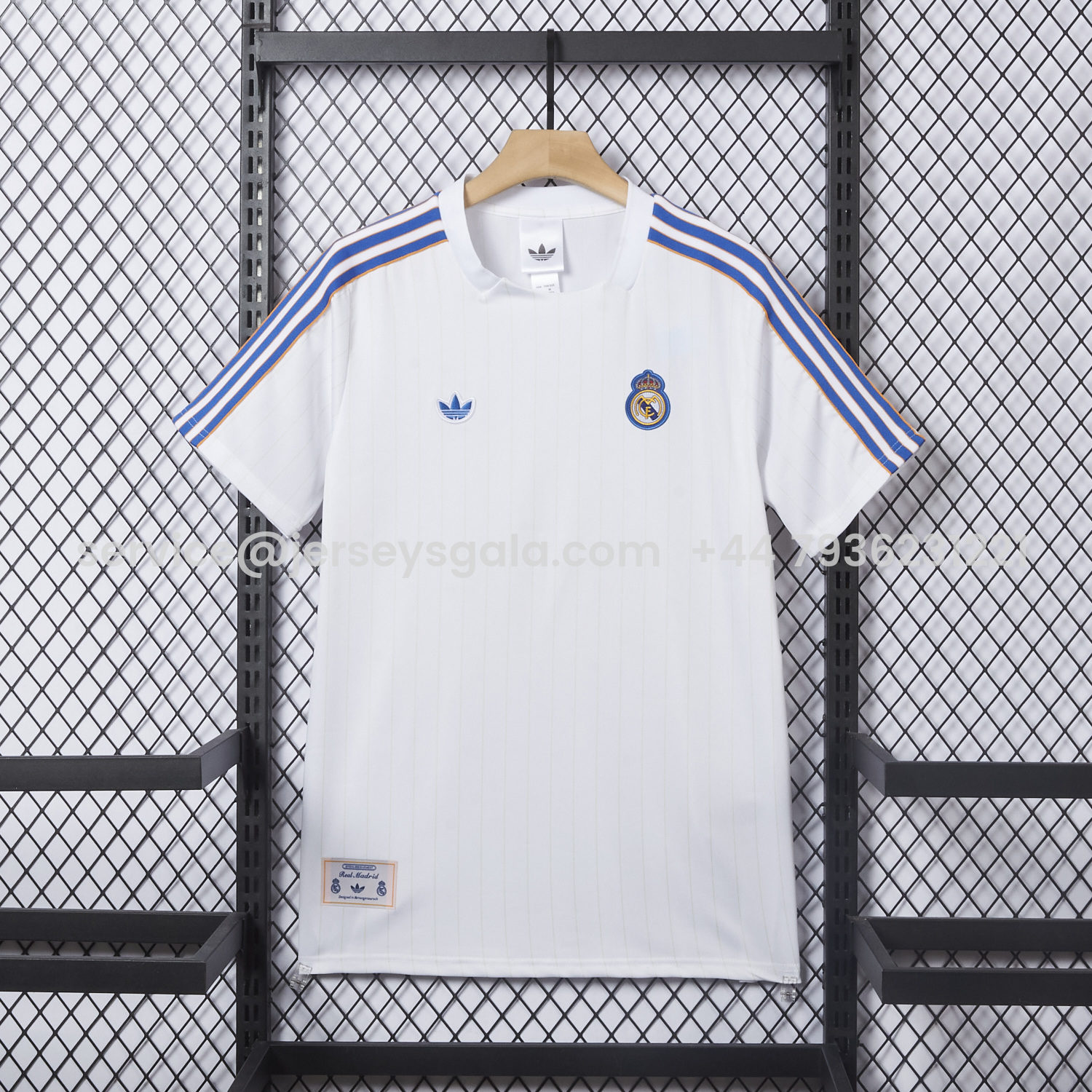 JerseysGala.com | Real Madrid 25-26 Trefoil White Travel Jersey - Player Version -Customize Name, Number and Patch | Worldwide Shipping