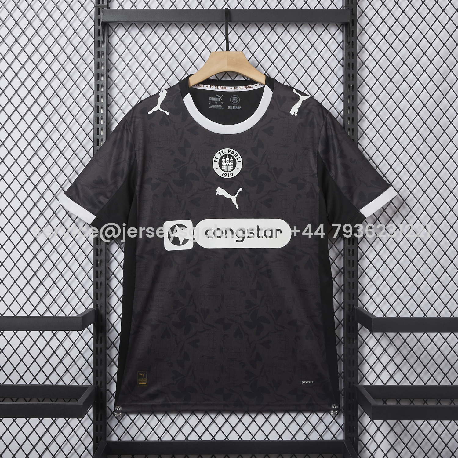 JerseysGala.com | St. Pauli 25-26 Third Black Jersey - Fans Version -Customize Name, Number and Patch | Worldwide Shipping