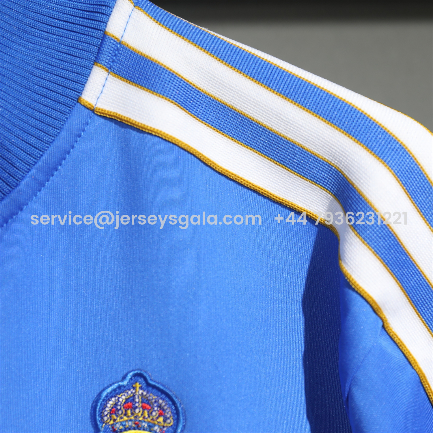 JerseysGala.com | Real Madrid 25-26 Pure Color Training Set - Blue Top and Blue Pants -Customize Name, Number and Patch | Worldwide Shipping