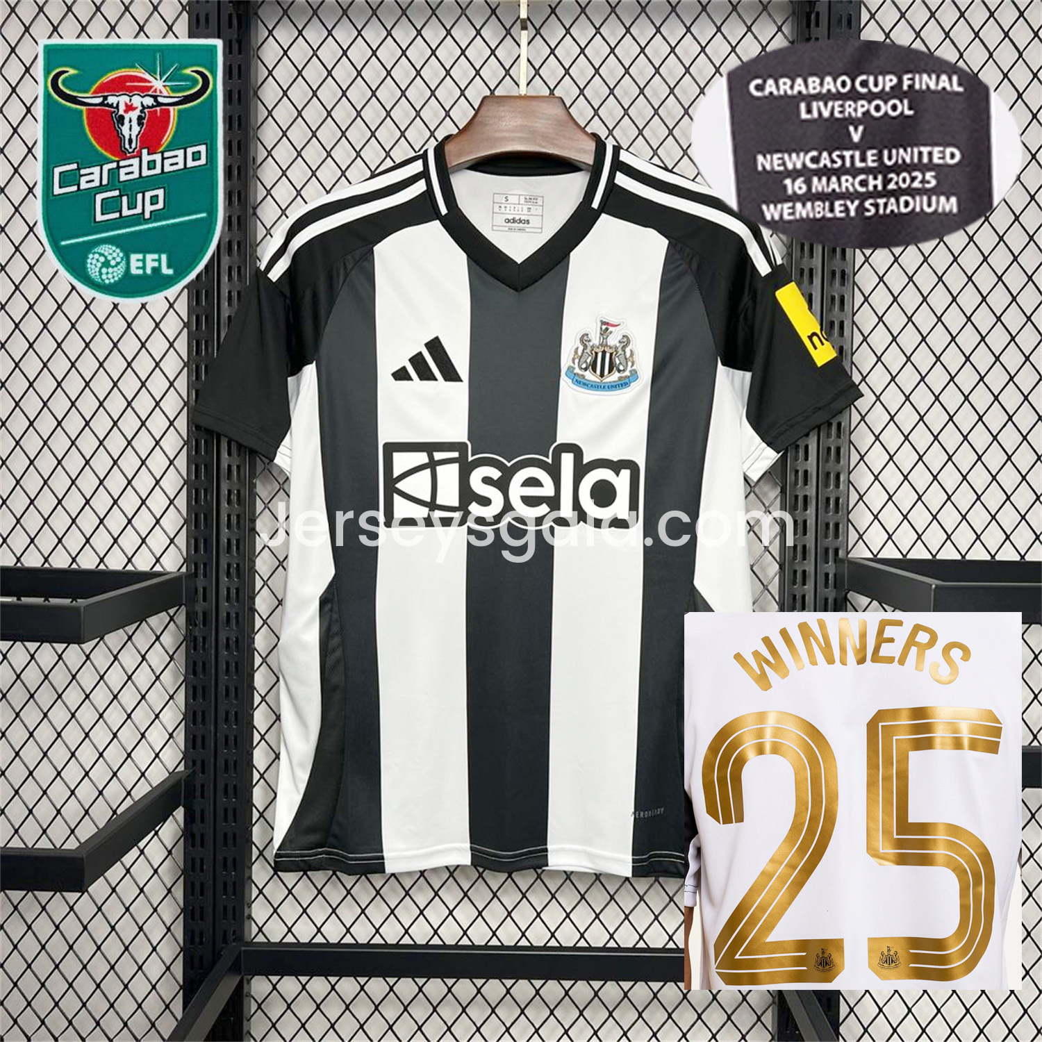 JerseysGala.com | Newcastle United 2025 CARABAO CUP FINAL Home Jersey - Fans Version -Customize Name, Number and Patch | Worldwide Shipping