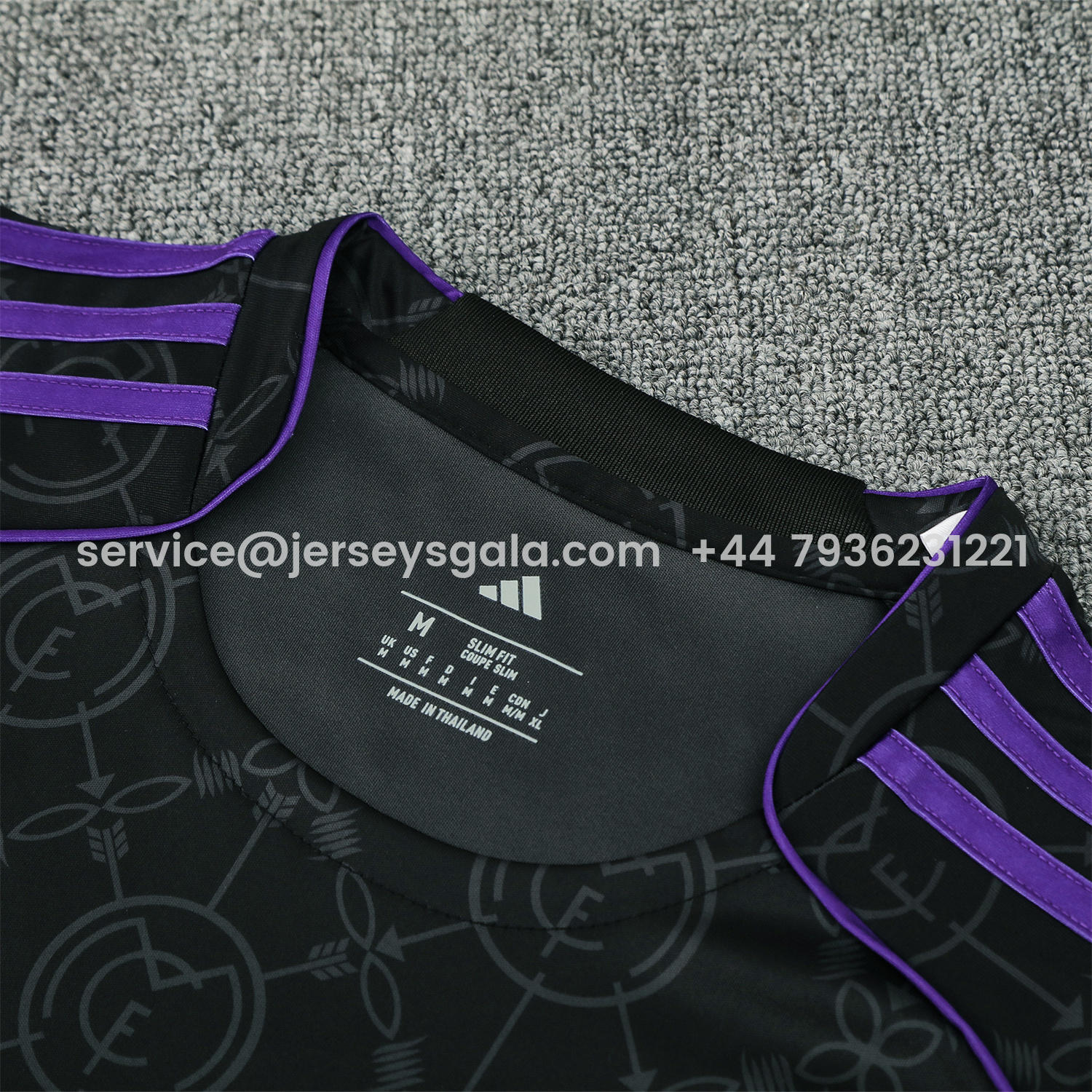 JerseysGala.com | Real Madrid 25-26 Vest Training Set - Blue Edge Black Vest & Black Shorts -Customize Name, Number and Patch | Worldwide Shipping
