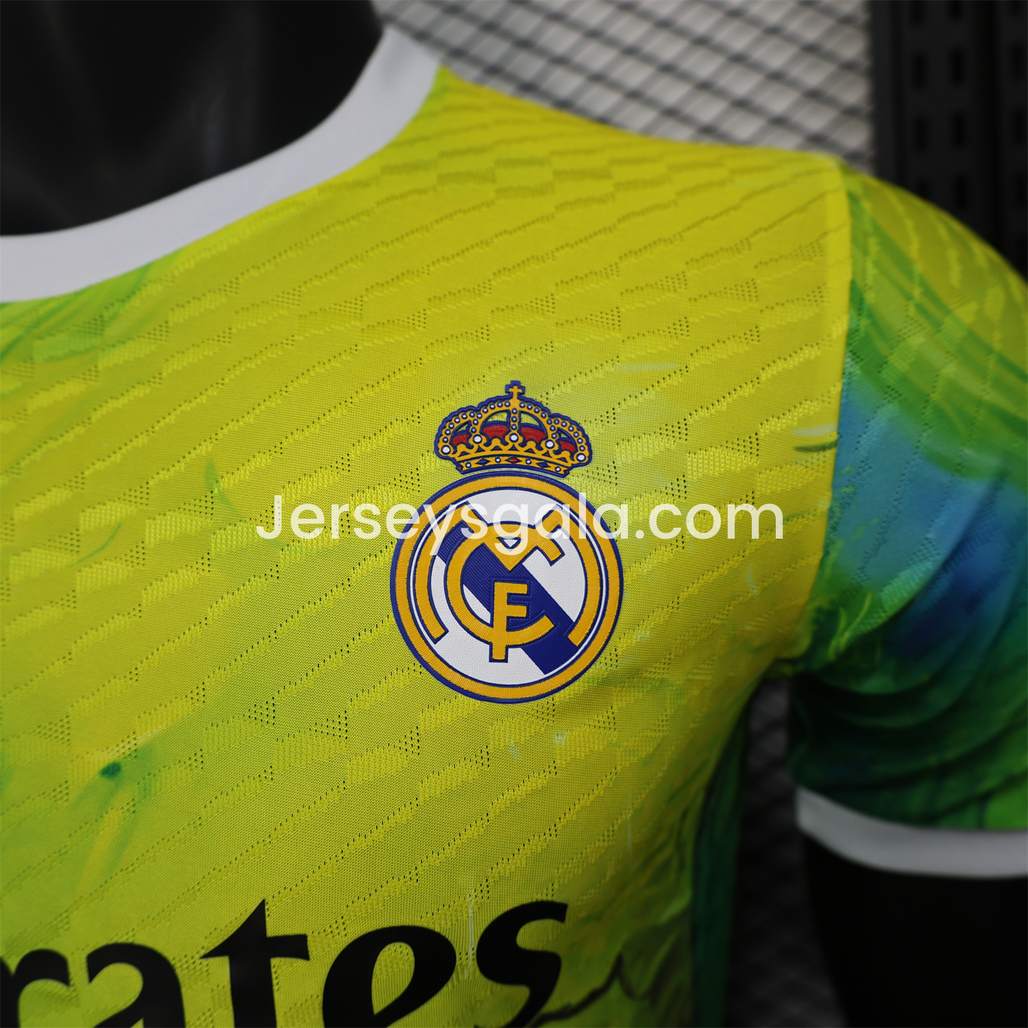 JerseysGala.com | Real Madrid 25-26 Green & Yellow Special Edition Jersey - Player Version -Customize Name, Number and Patch | Worldwide Shipping