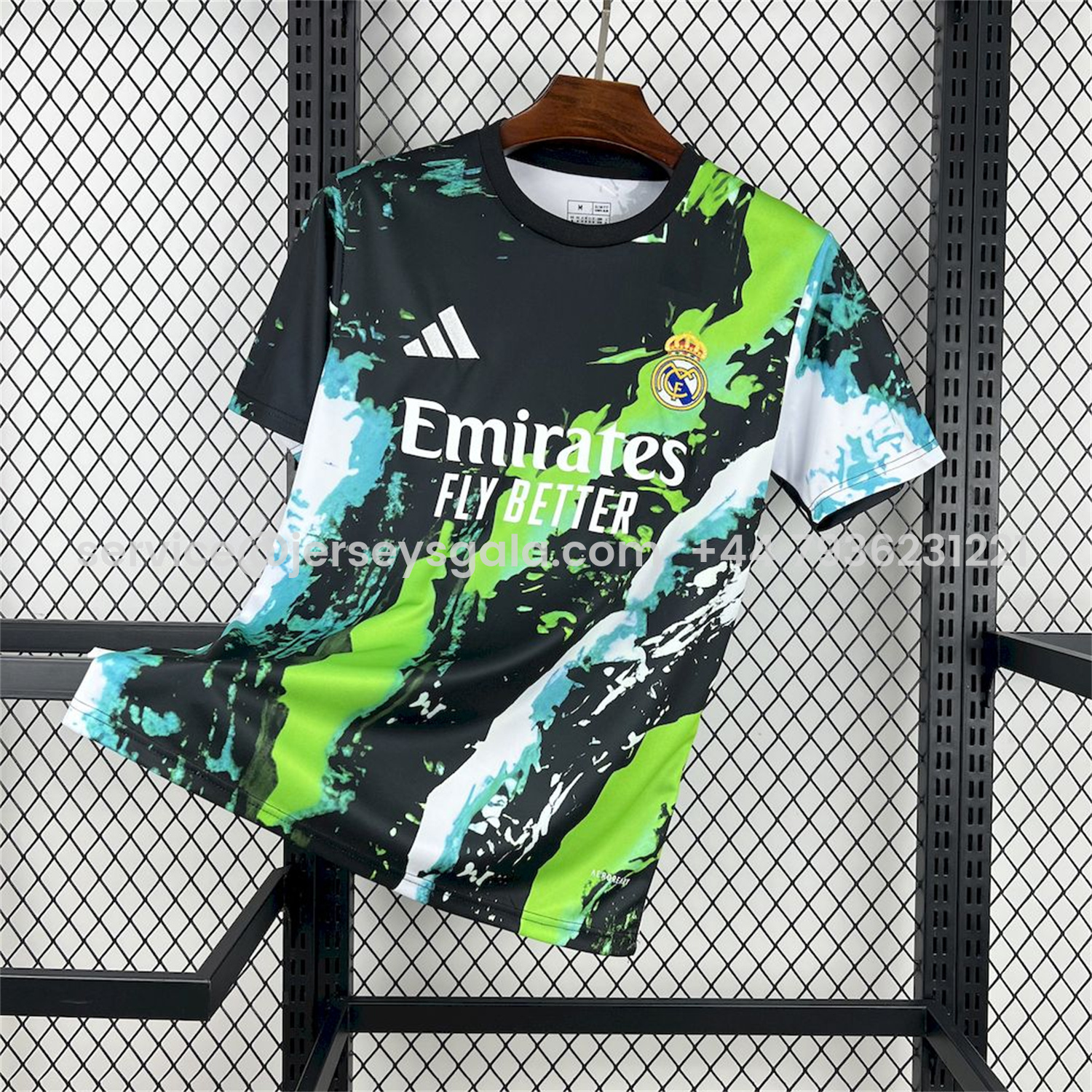 JerseysGala.com | Real Madrid 25-26 Black Green Colorful Training Jersey - Fans Version -Customize Name, Number and Patch | Worldwide Shipping
