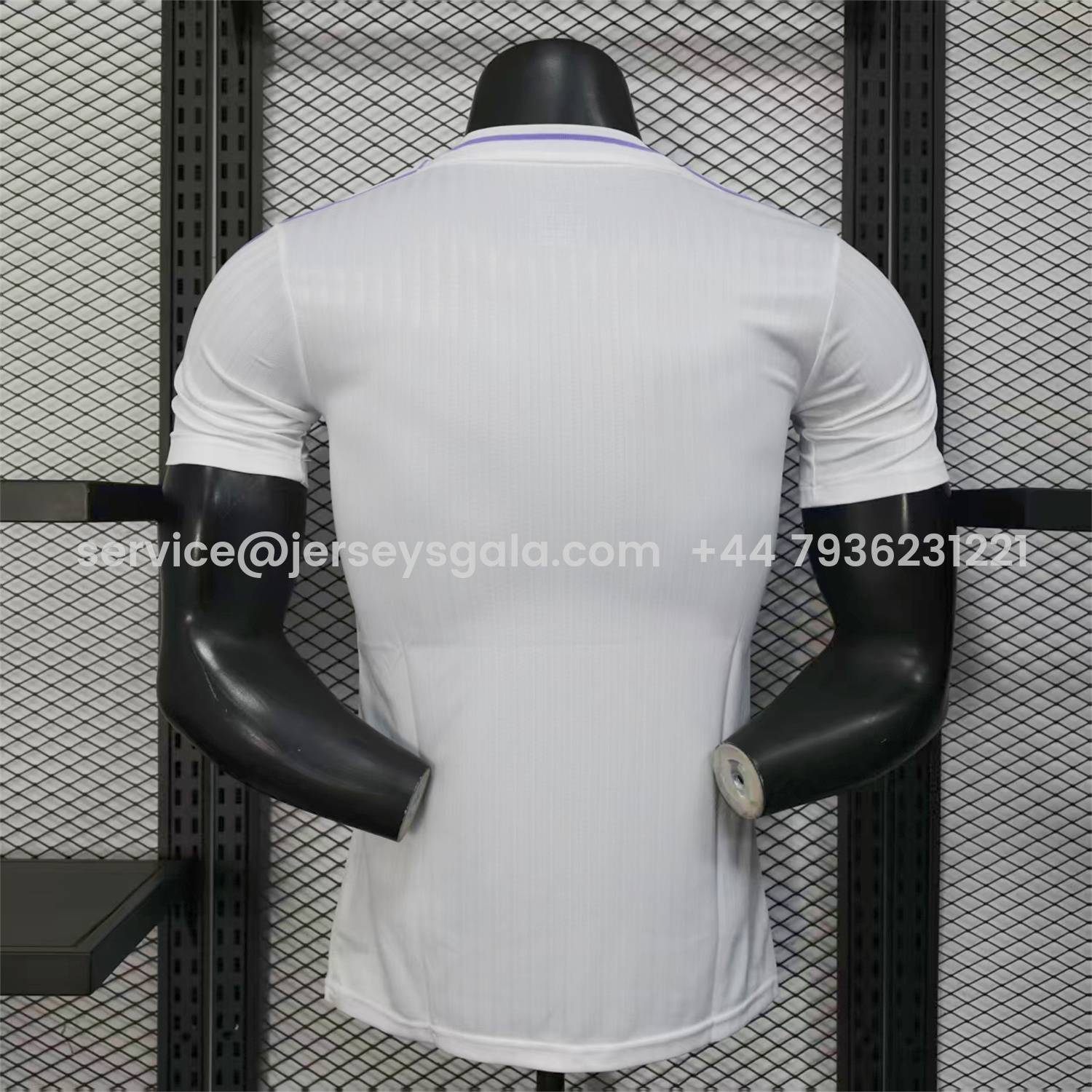 JerseysGala.com | Real Madrid 25-26 Purple Logo White Jersey - Player Version -Customize Name, Number and Patch | Worldwide Shipping