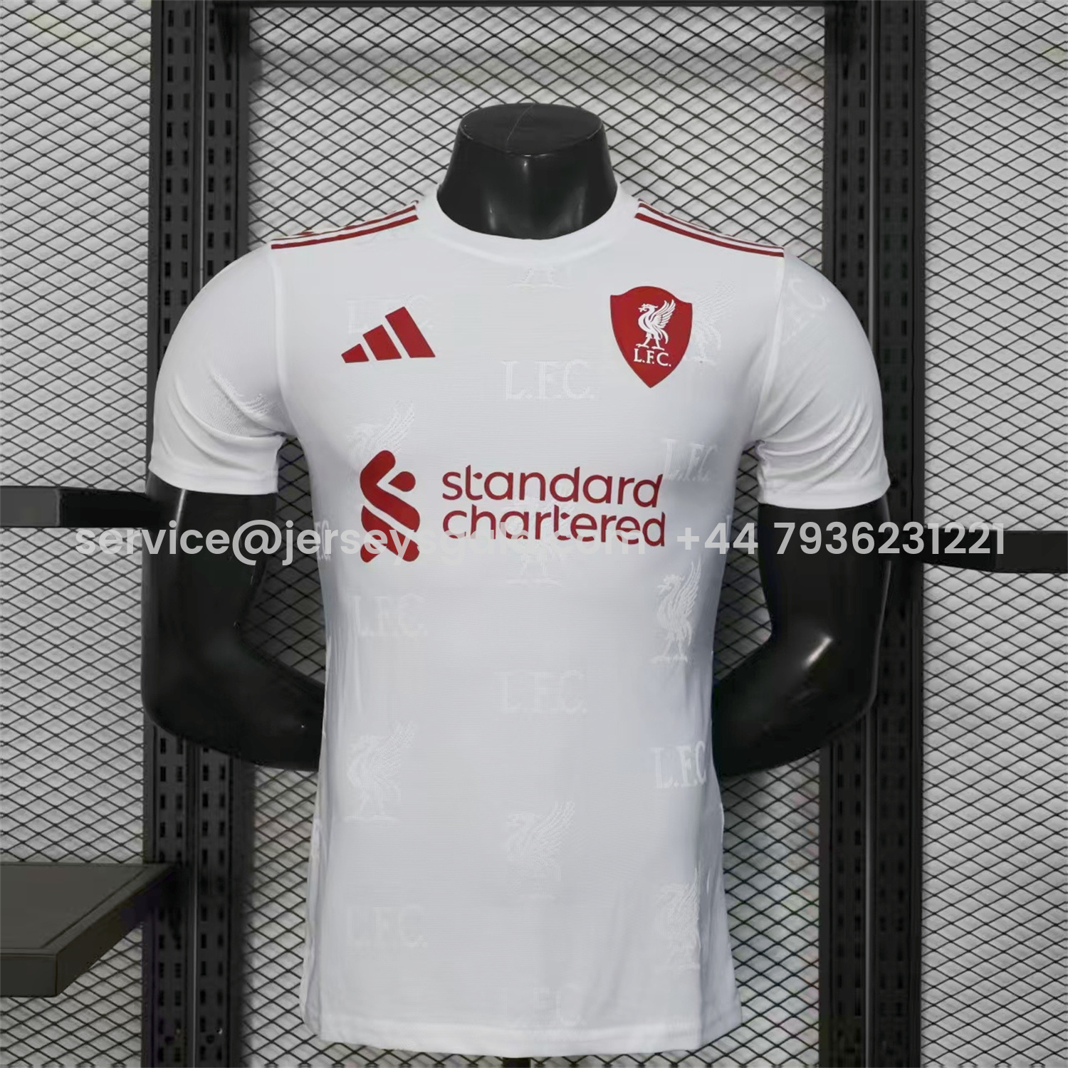 JerseysGala.com | Liver.pool 25-26 Red Team Logo Jacquard White Special Jersey - Player Version -Customize Name, Number and Patch | Worldwide Shipping
